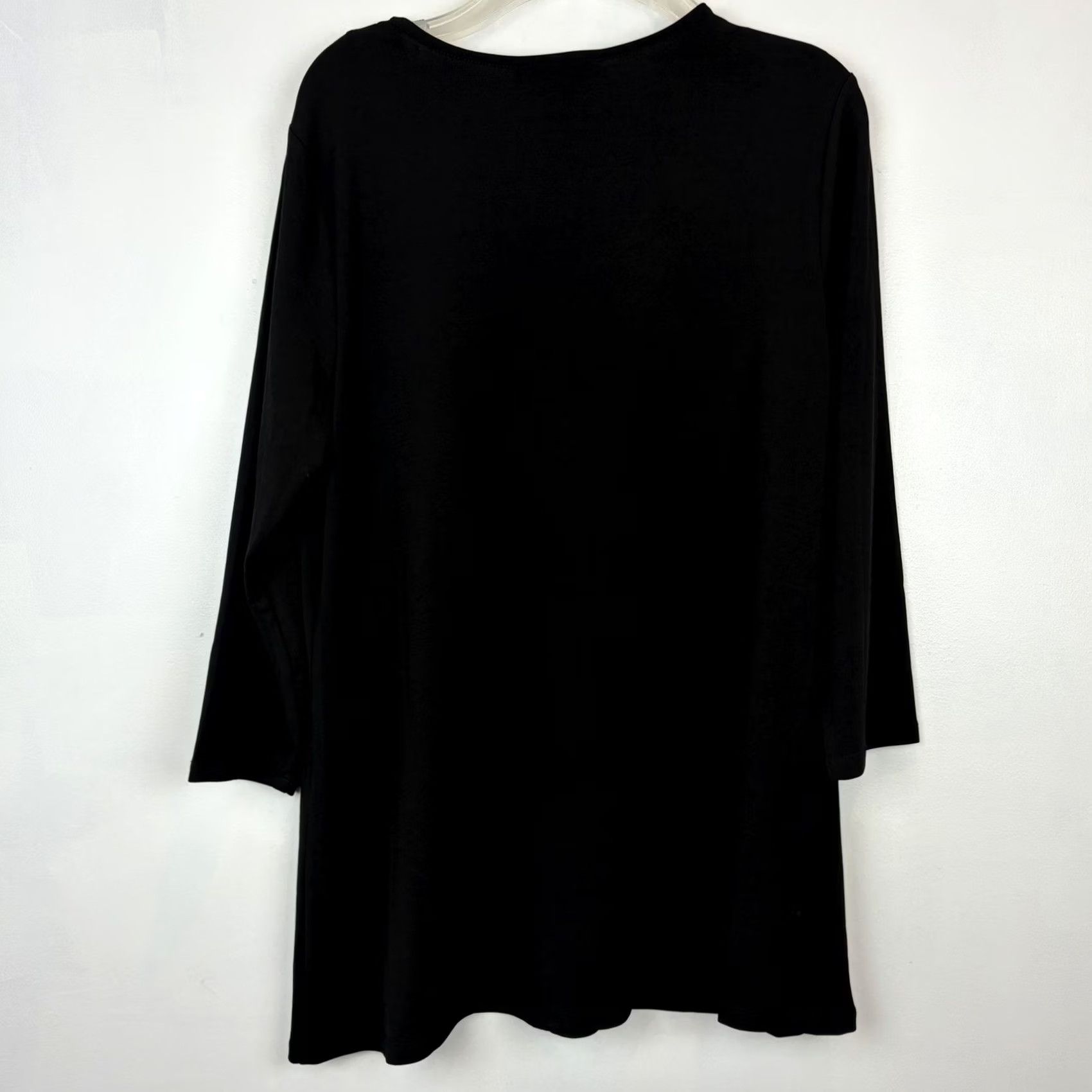 Vintage Joan Vass New York Tunic Top Womens L Black Shirt Neutral Capsule Shirt Womens L Black Top Size L / US 10 / IT 46 - 2 Thumbnail