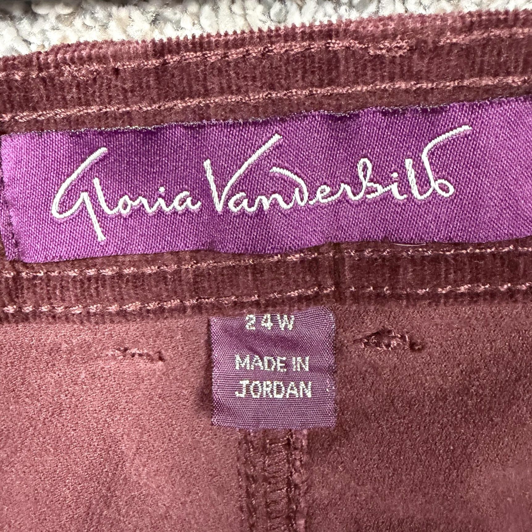 Gloria Vanderbilt Gloria Vanderbilt Pants 24W Maroon Corduroy Coastal Grandmacore Dark Academia Size 42" / US 20 - 7 Thumbnail