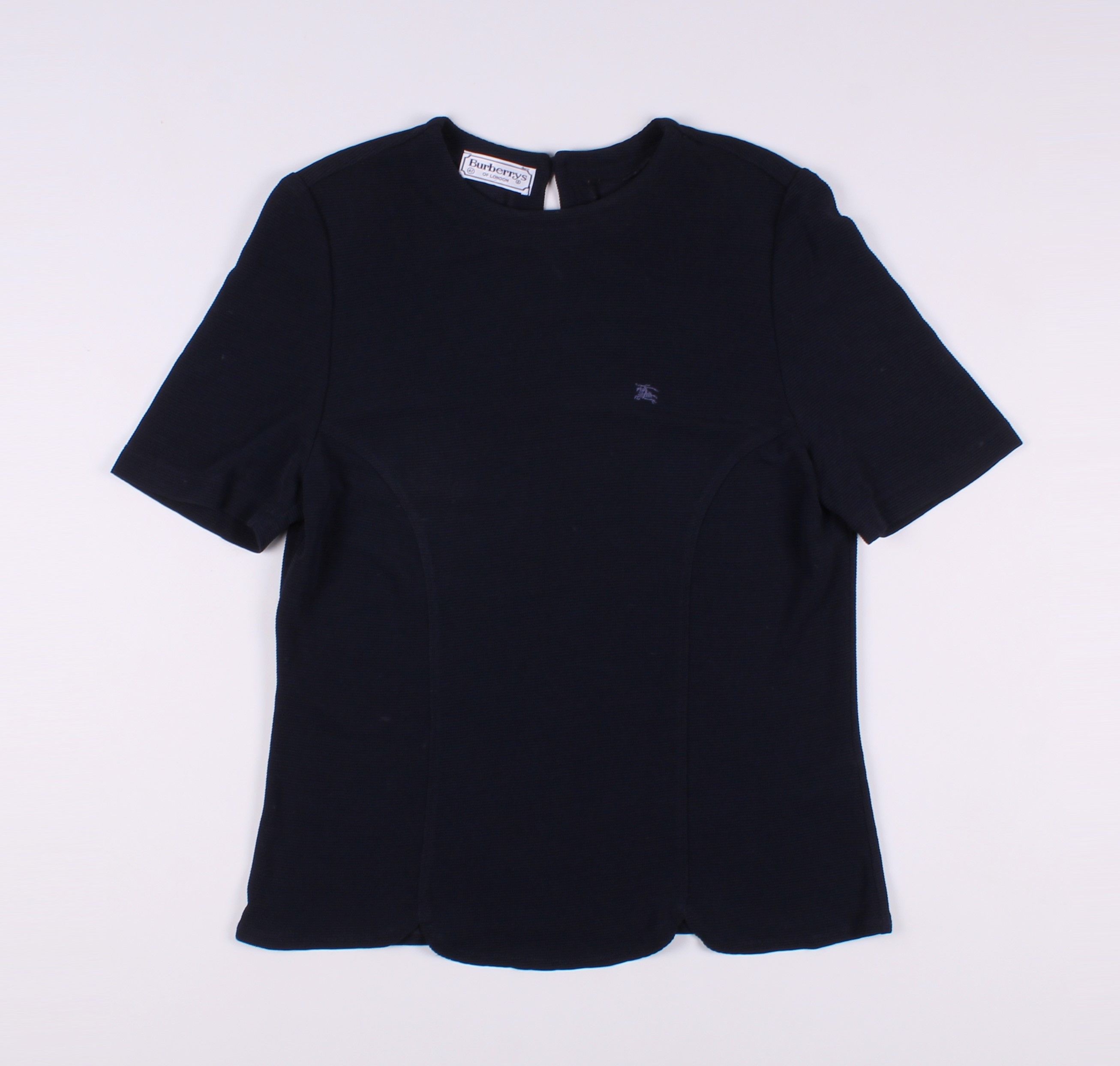 Burberry Vintage Burberrys Navy Small Logo Blouse Top Size M / US 6-8 / IT 42-44 - 1 Thumbnail