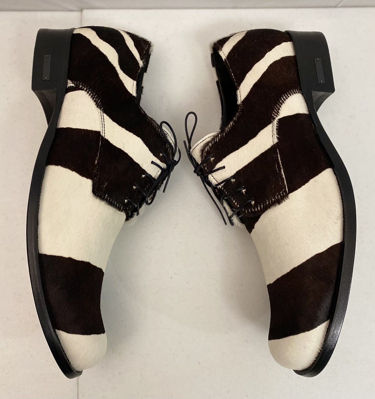 Dsquared2 Dsquared2 🇮🇹 Brown/White Pony Hair Zebra Striped Derby 10 NEW Size US 10 / EU 43 - 4 Thumbnail