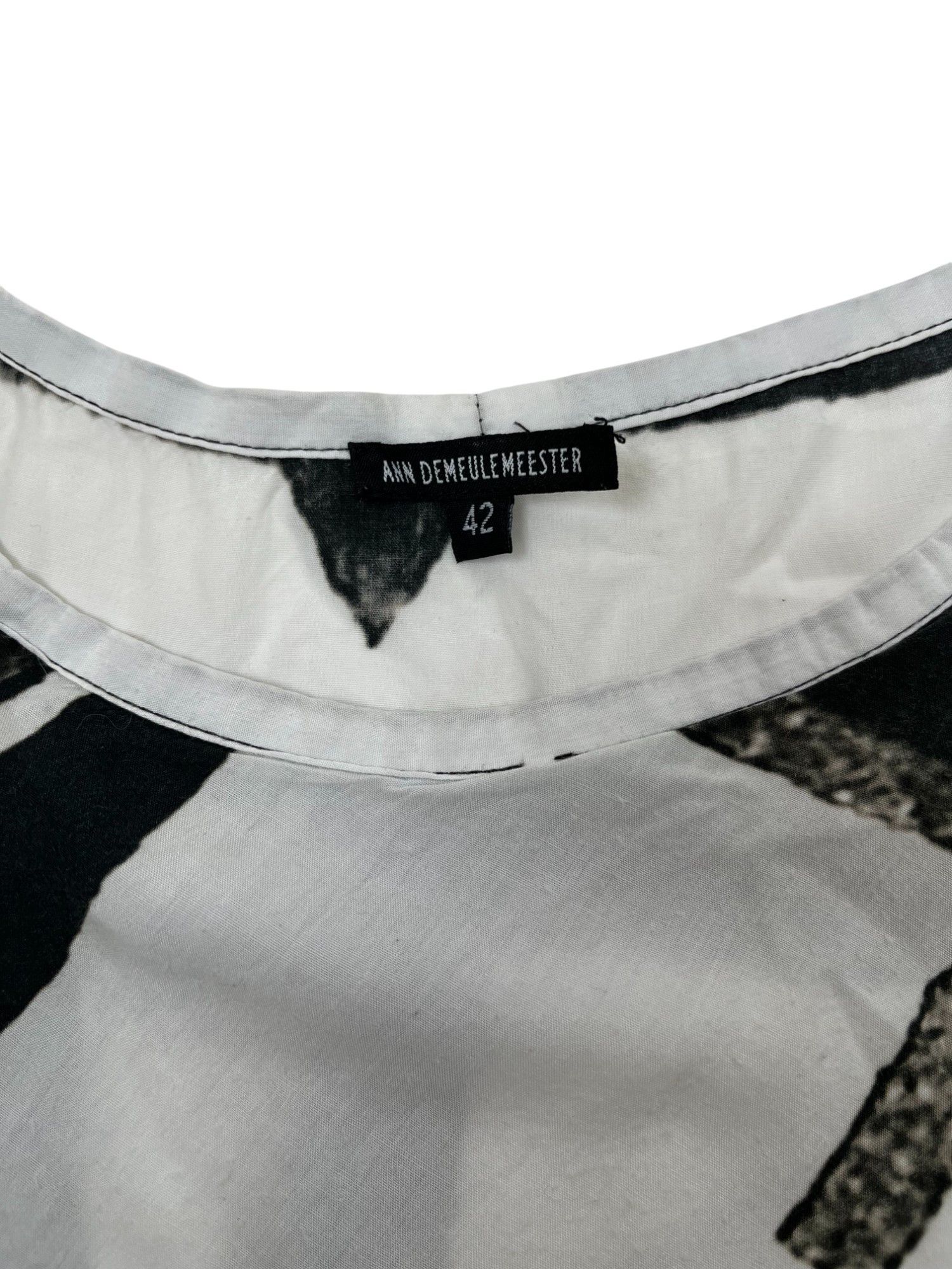 Ann Demeulemeester S/S 2011 B&W Letter Pattern Long Top Size M / US 6-8 / IT 42-44 - 6 Thumbnail