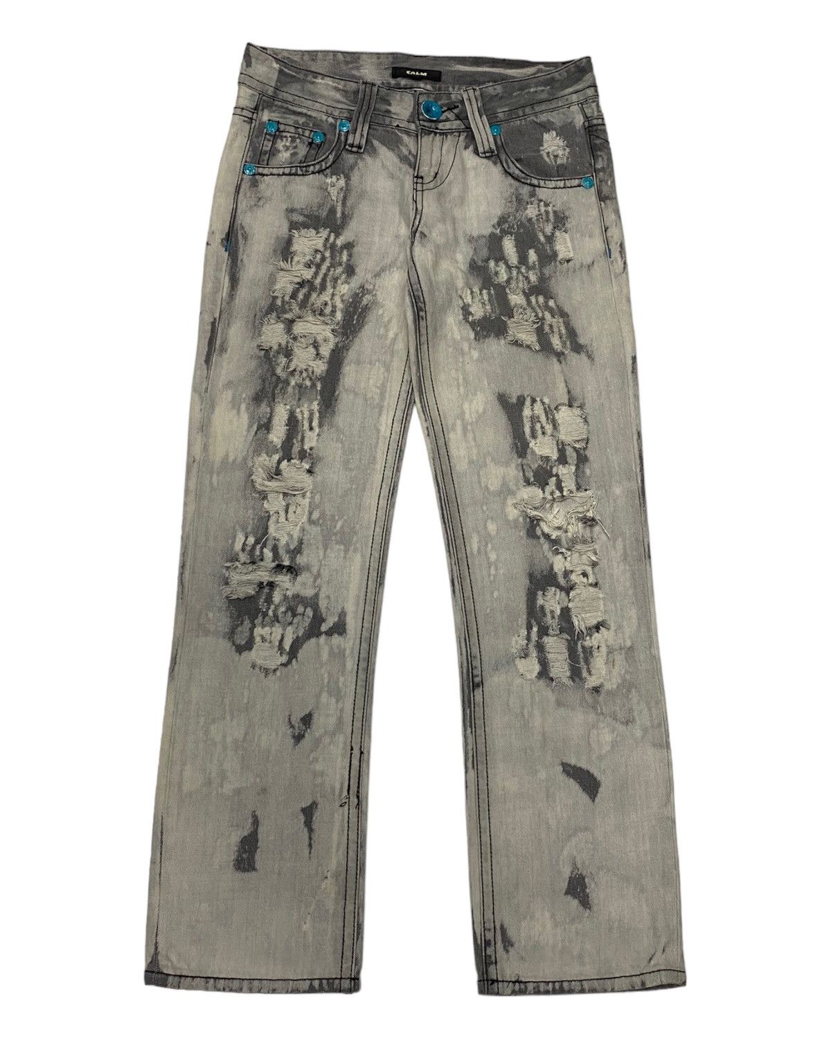 If Six Was Nine × Le Grande Bleu (L.G.B.) 🔥RARE CALM DISTRESSED DENIM JEANS TORNADO MART STYLE Size US 30 / EU 46 - 2 Thumbnail