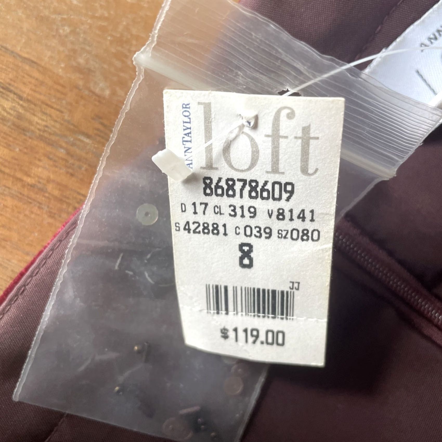 Loft VINTAGE LOFT Ann Taylor Strapless Cocktail Dress Sz 8 Midi Satin Burgundy Sequin Party/Cocktail A-Line Women Mens Girls Size M / US 6-8 / IT 42-44 - 3 Thumbnail