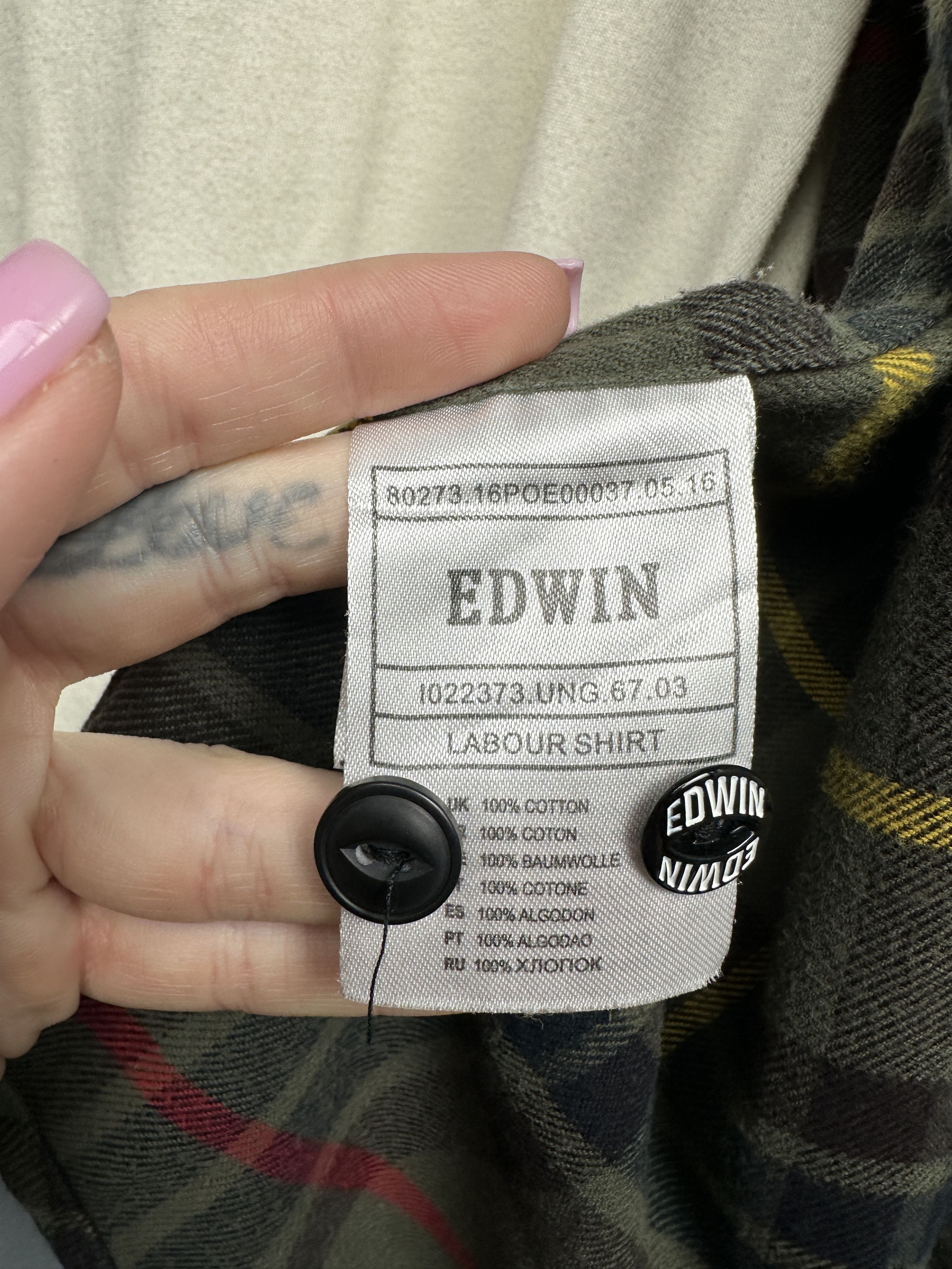 Edwin Edwin Mens Labour Flannel Plaid Shirt Size US L / EU 52-54 / 3 - 5 Thumbnail