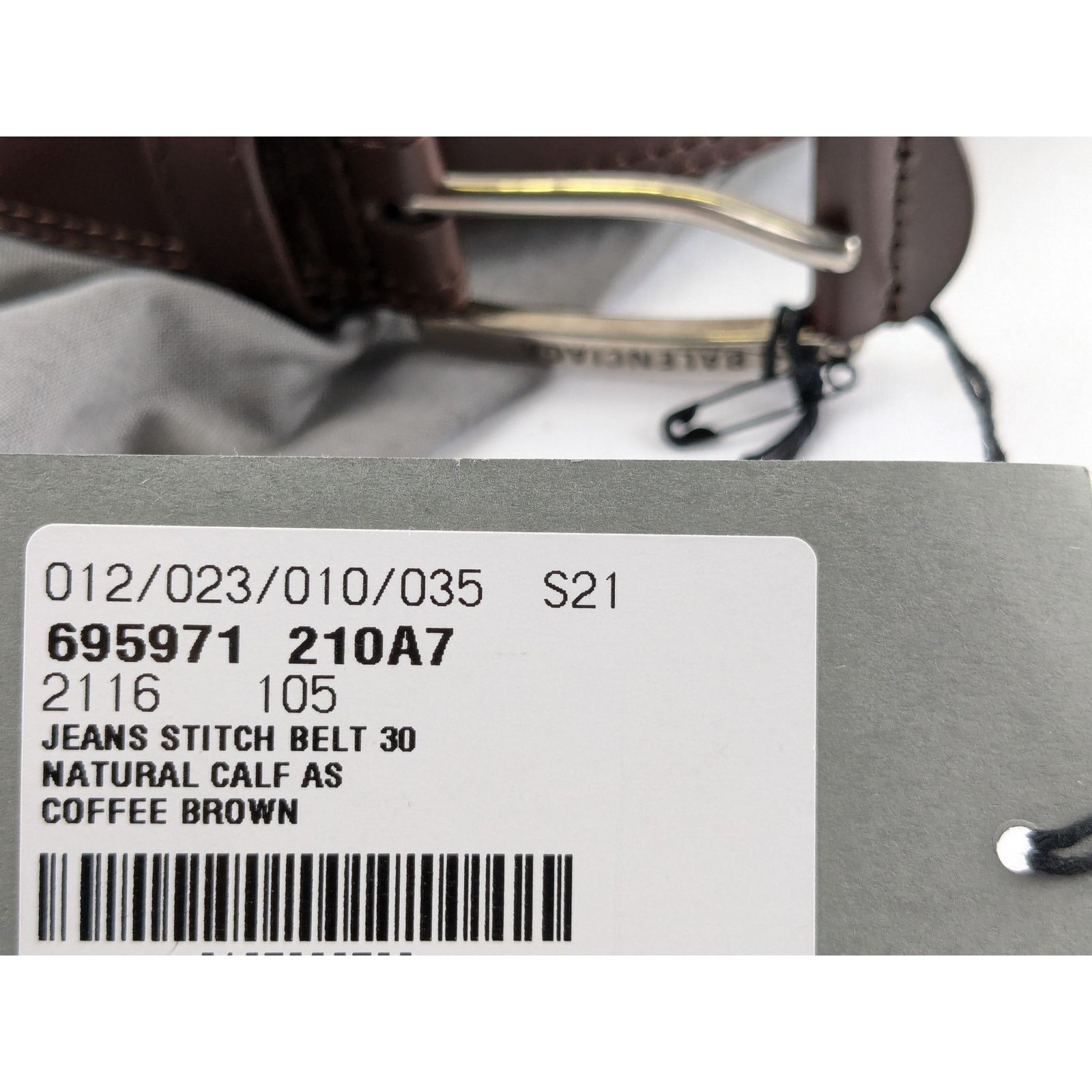 Balenciaga o1rshd1 / Size: 105cm / Natural Calf AS Jeans Stitch Belt Size 40 - 12 Thumbnail