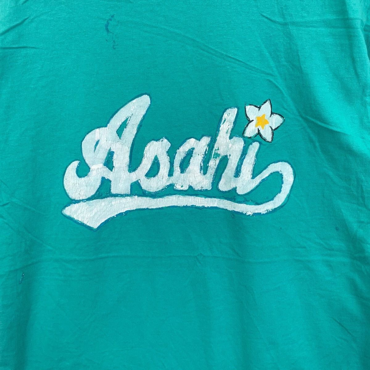 Asahi Vintage JAPAN ASAHI BEER Hand Painting Flower Tee Shirt Top Size XL / US 12-14 / IT 48-50 - 5 Thumbnail