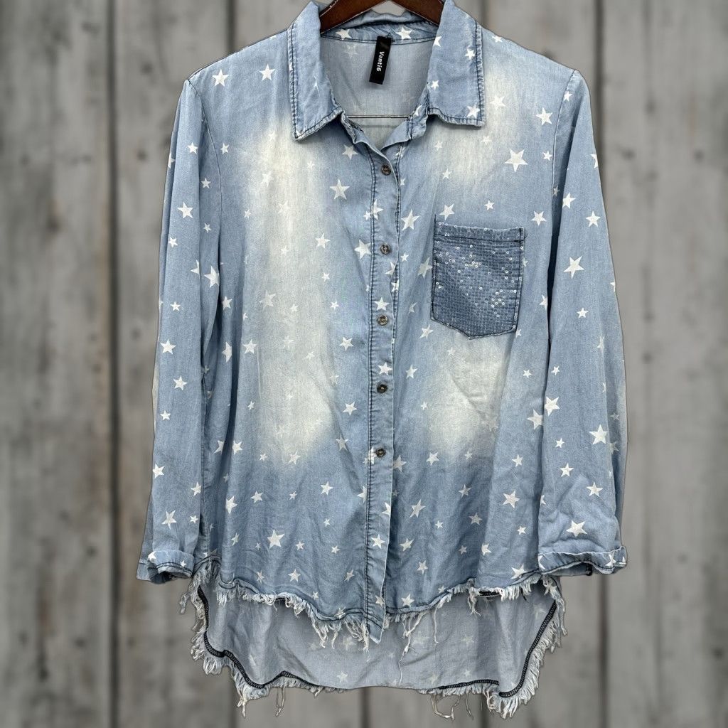 Vintage Venti6 Shirt Womens M Western Stars Chambray Read y2k Size M / US 6-8 / IT 42-44 - 1 Thumbnail
