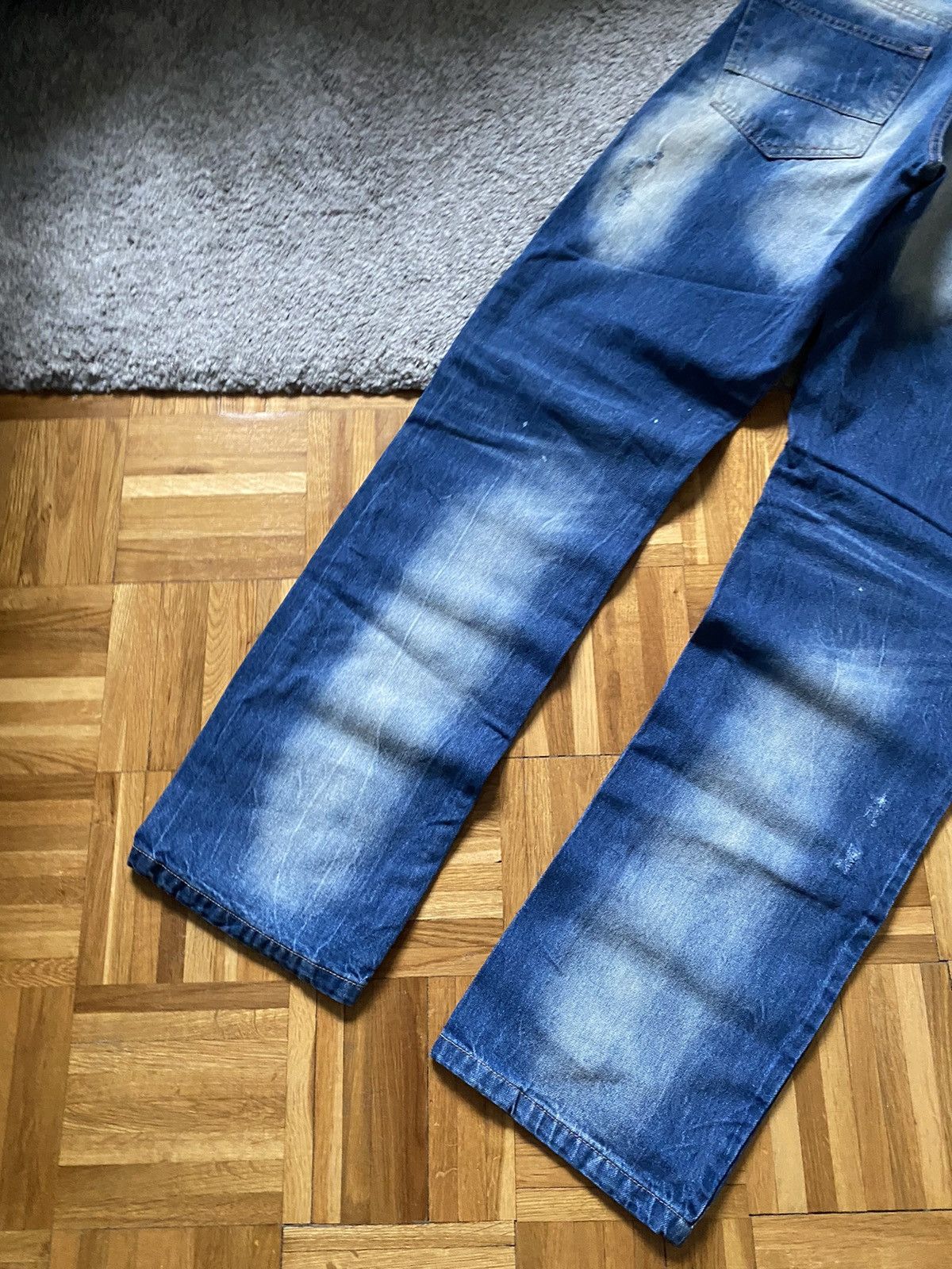 Japanese Brand Vintage Faded Jeans Flared Mud Washed Japanese Y2K Baggy Size US 34 / EU 50 - 7 Thumbnail