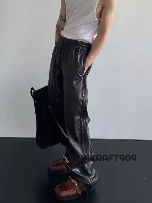 VIBE Track Faux Leather Pants Size US 30 / EU 46 - 3 Thumbnail