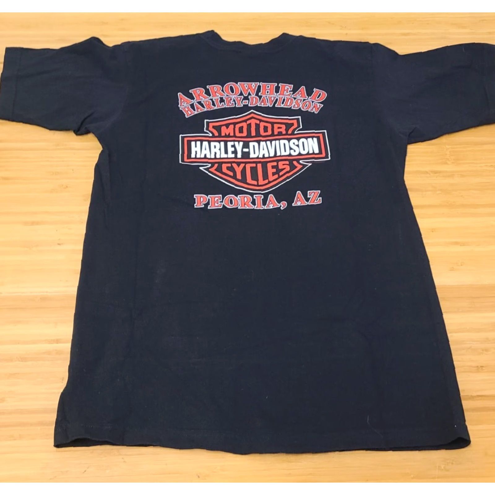 Harley Davidson VINTAGE Harley-Davidson Arrowhead Peoria AZ T-shirt Men M Black Cotton Logo 2006 Arizona Motorcycle Size US M / EU 48-50 / 2 - 6 Thumbnail