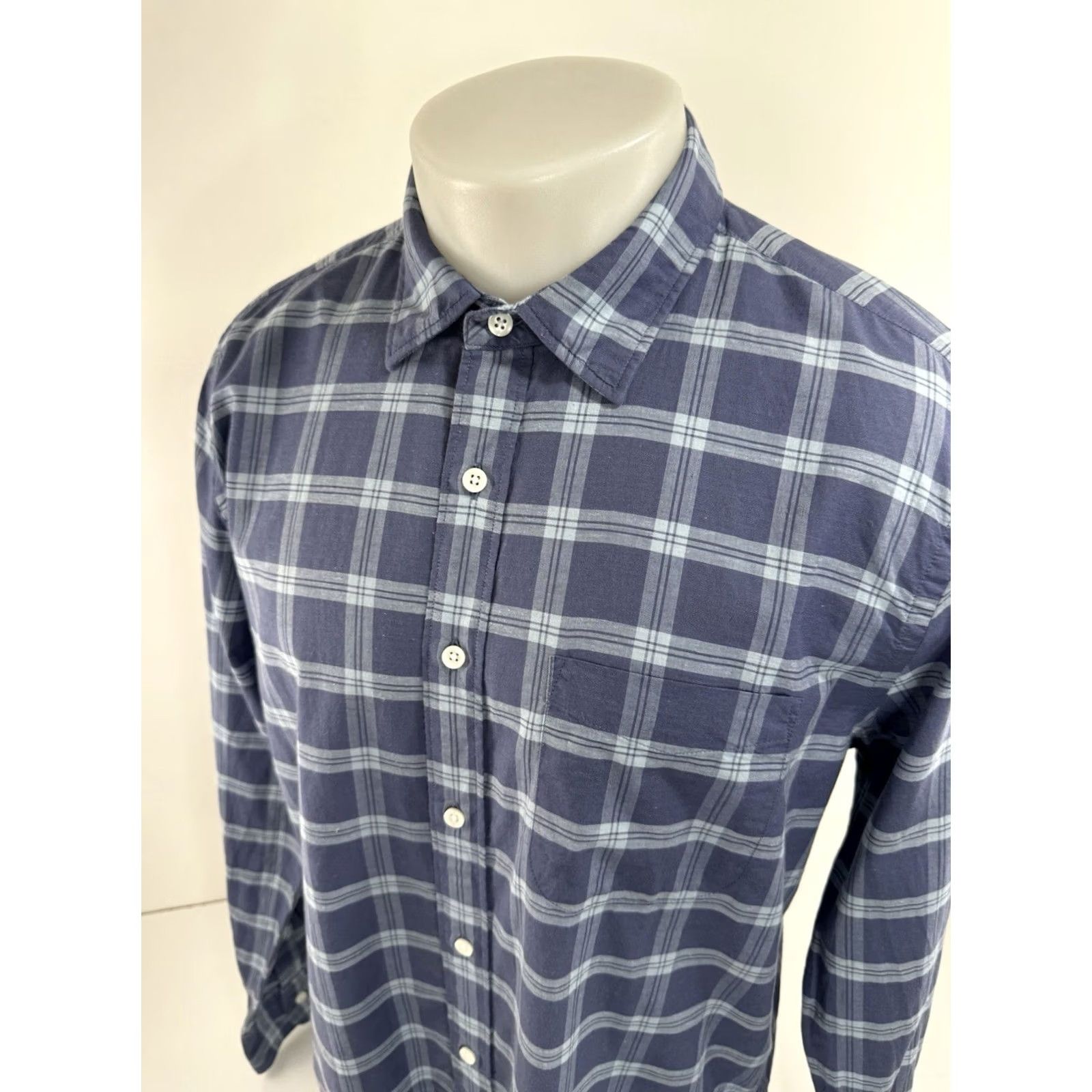Faherty FAHERTY Linen Plaid Summer L Shirt String - Blue - Long Sleeve - Button-Up - Men - M Size US M / EU 48-50 / 2 - 3 Thumbnail