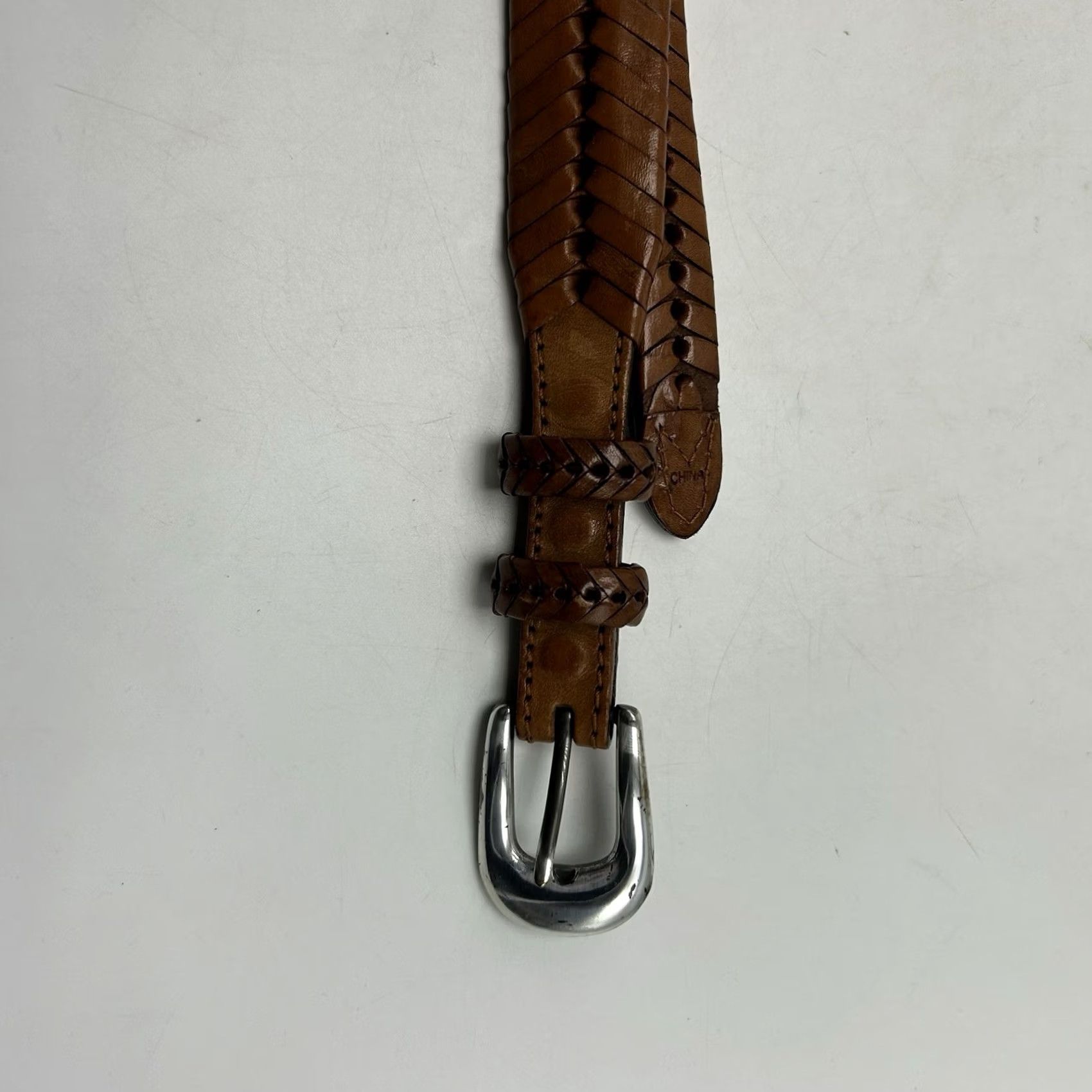 Vintage VINTAGE Belt Braided Leather Womens 28 Brown Western Old Money Size ONE SIZE - 3 Thumbnail