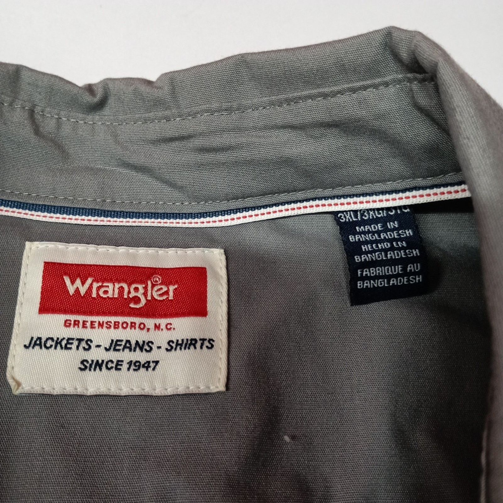 Wrangler Wrangler Men Relaxed Fit Woven Button Up Shirt Size 3XL Gray Size US XXL / EU 58 / 5 - 3 Thumbnail