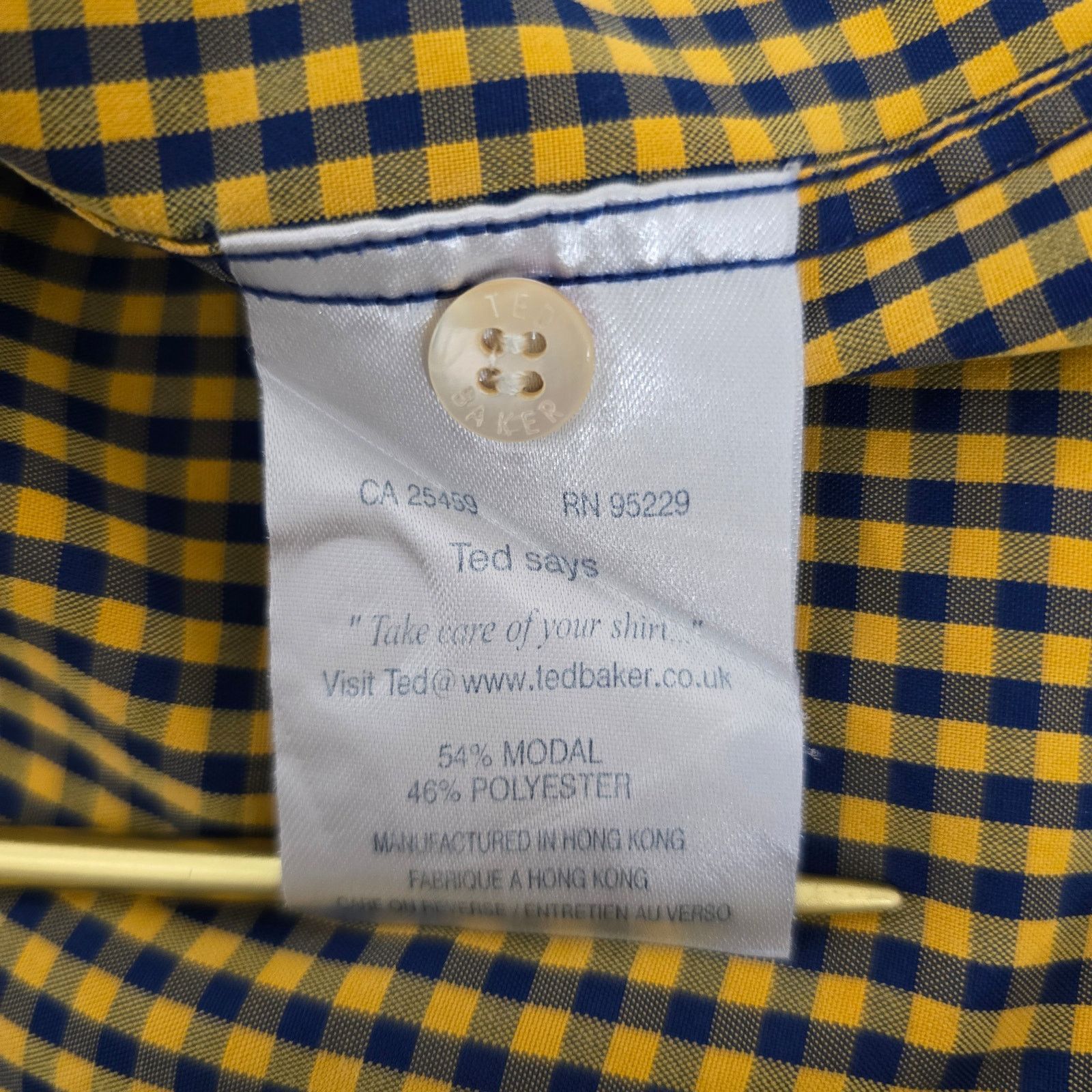 Ted Baker × Vintage TED BAKER London Men Shirt Check Size 4 L/XL Short sleeve Size US L / EU 52-54 / 3 - 14 Thumbnail