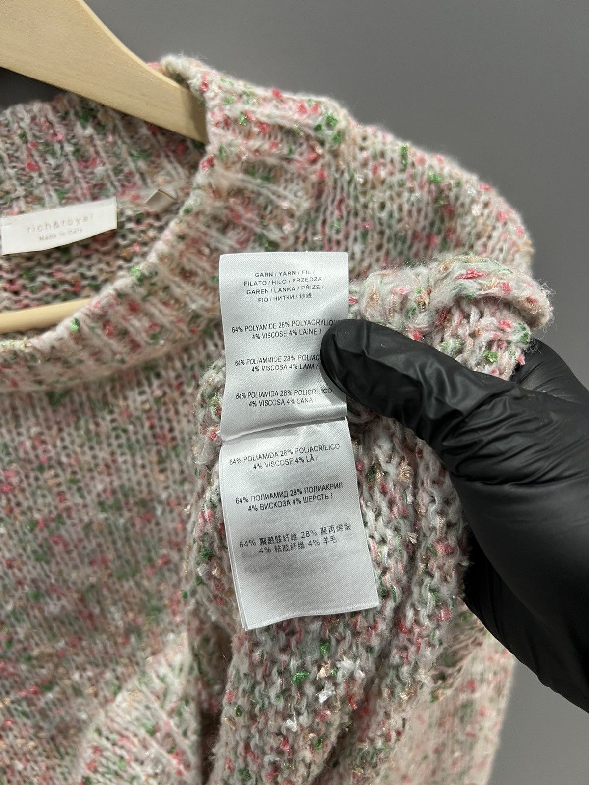 If Six Was Nine Rich Royal Sweater Made in Italy Floral Knit Crew Neck Size M / US 6-8 / IT 42-44 - 13 Thumbnail