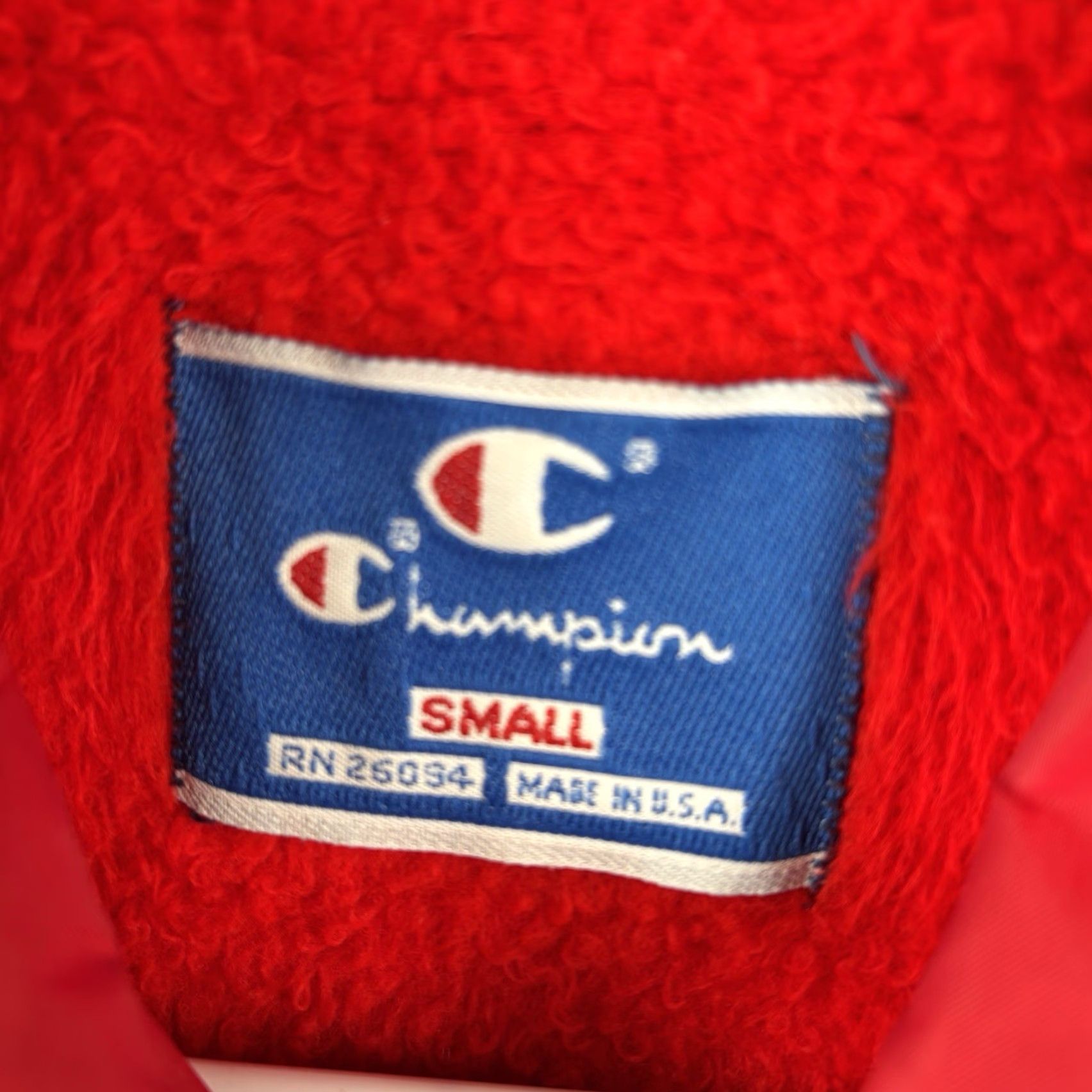 Champion VINTAGE Champion Coaches Jacket Mens S Red Nylon Bomber Snap 1980s Sherpa Lined USA Bandsmen 80s Theme—Mens Size US S / EU 44-46 / 1 - 4 Thumbnail