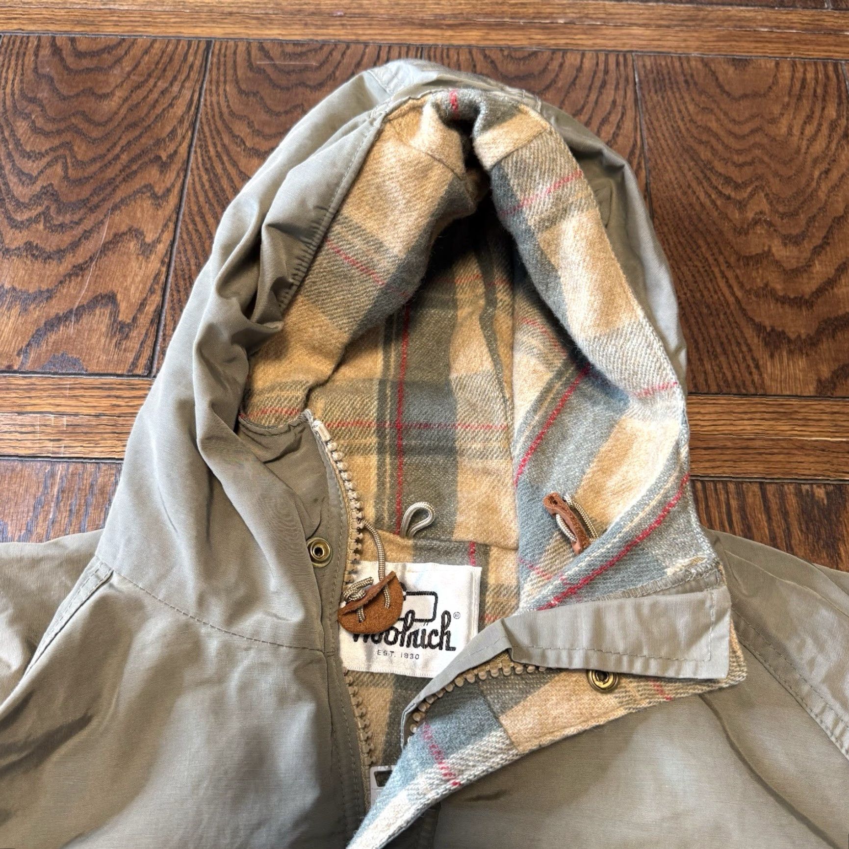 Vintage VINTAGE Woolrich Chore Field Jacket Hooded Wool Lined Zip Mens XL Green Parka 90s Outdoor USA Pattern Plaid Full Zip Button-Down Collar XLC Size US XL / EU 56 / 4 - 4 Thumbnail