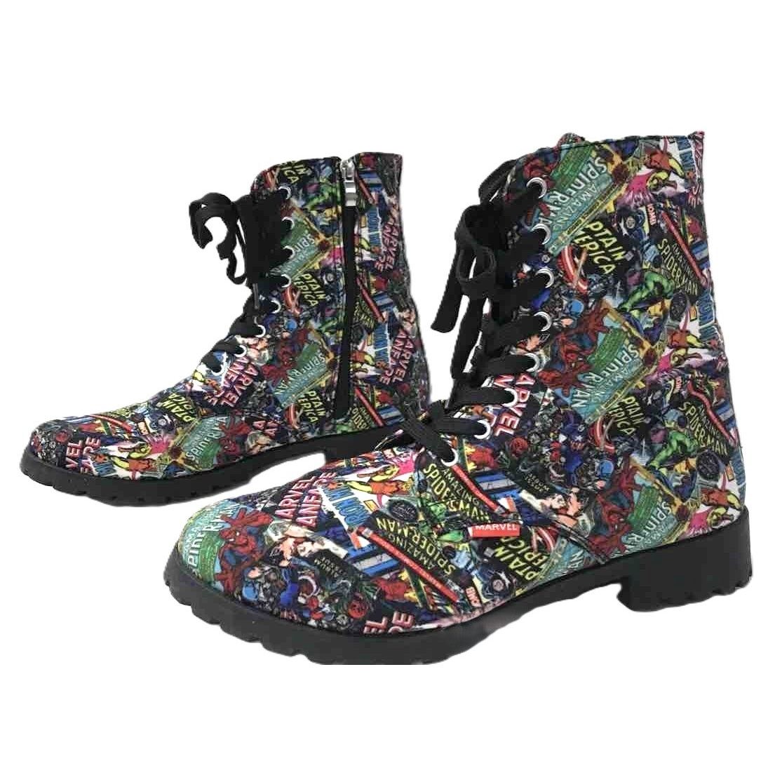 Other Marvel All Super Heroes Comic Print Combat Boots 10 Size US 10 / IT 40 - 8 Thumbnail