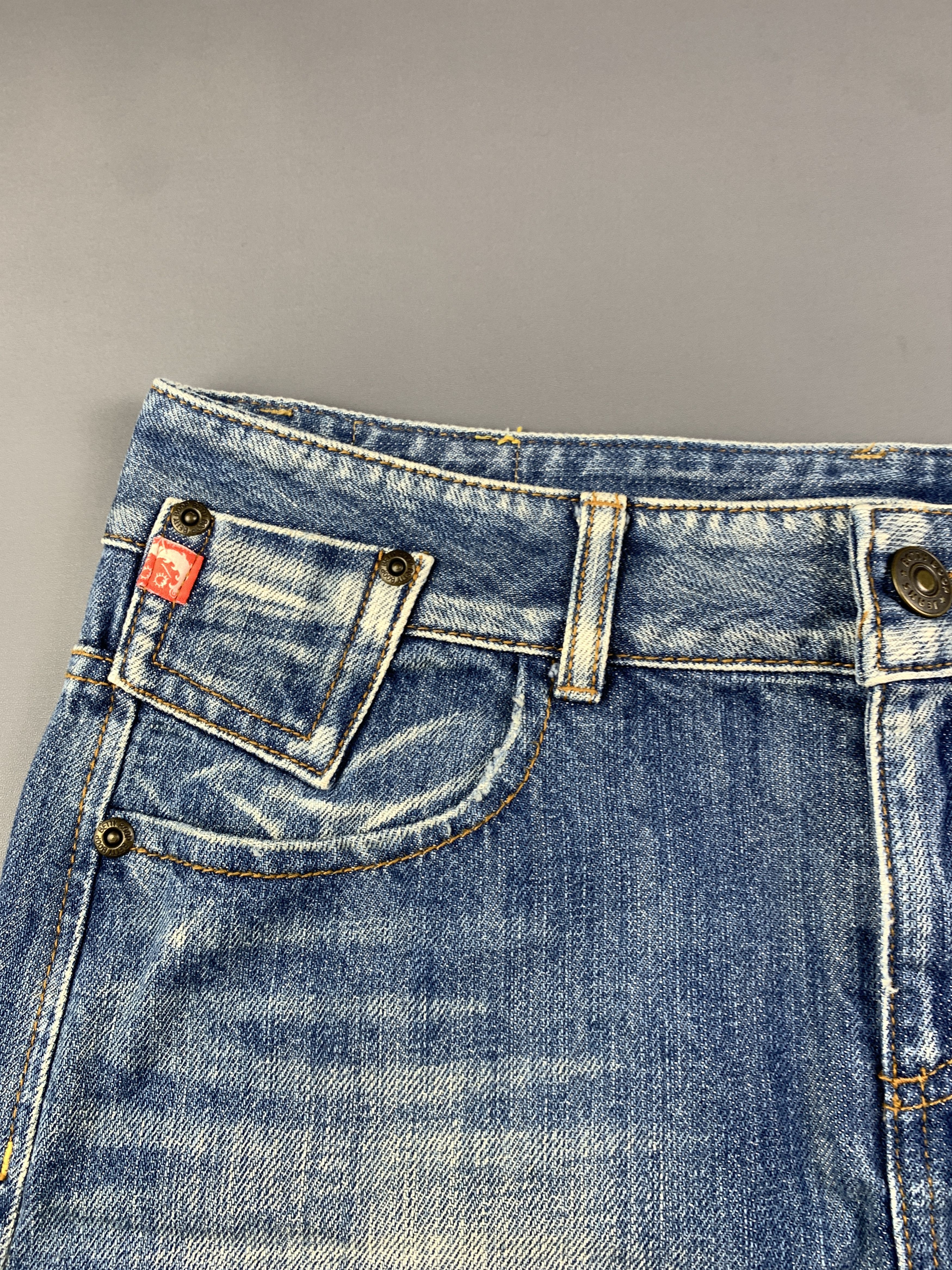 Cartoon Network 2000s Betty Boop Blue Cowboy Graphic Jeans Skirt (32) Size 32" / US 10 / IT 46 - 6 Thumbnail