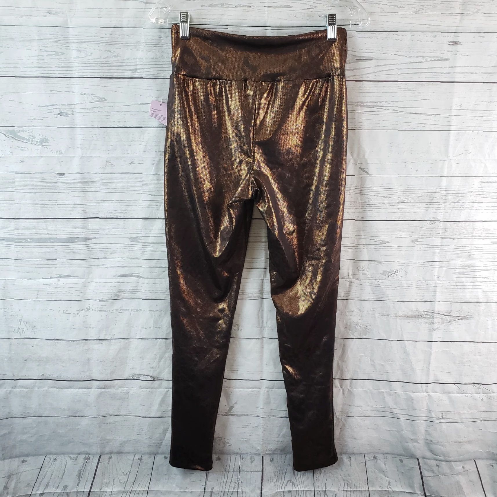 Vintage Wild Fable Leggings Womens Sz Medium Brown Metallic Animal Print Size 32" / US 10 / IT 46 - 3 Thumbnail