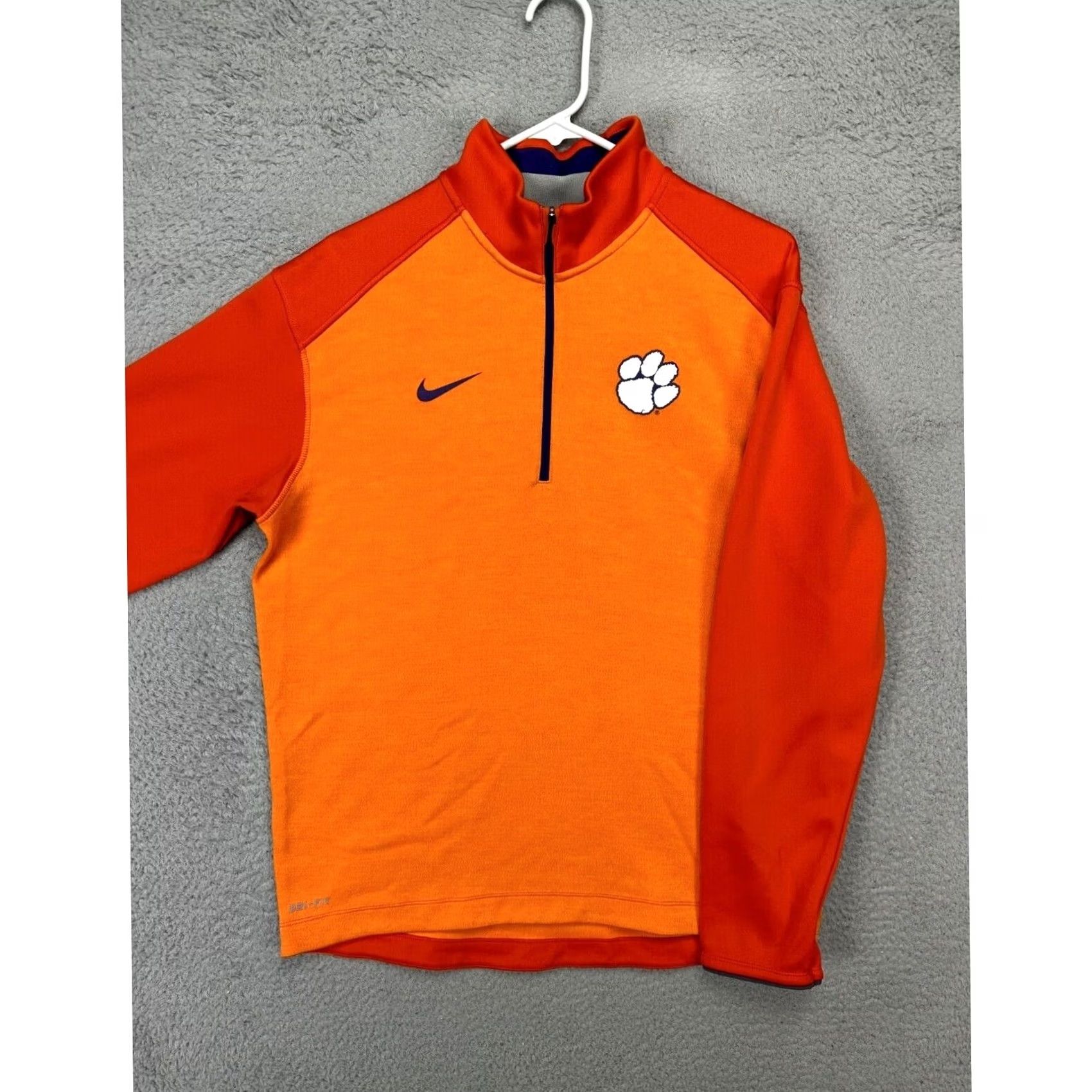 Nike Nike Mens Adult Medium Orange Clemson Tigers Dri-Fit Quarter Zip Pullover Shirt Size US M / EU 48-50 / 2 - 3 Thumbnail