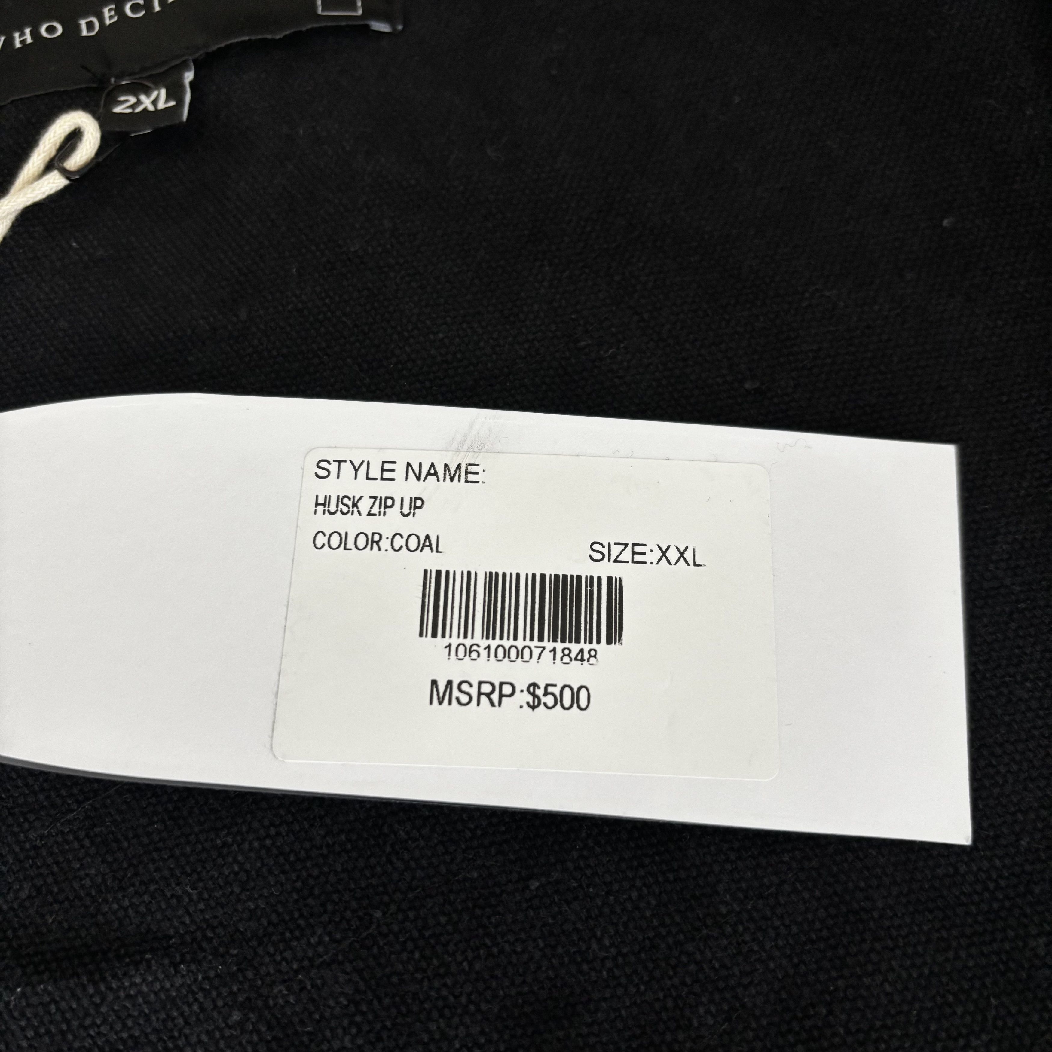 Who Decides War WHO DECIDES WAR HUSK ZIP UP HOODIE CHARCOAL GREY BLACK XXL Size US XXL / EU 58 / 5 - 6 Thumbnail