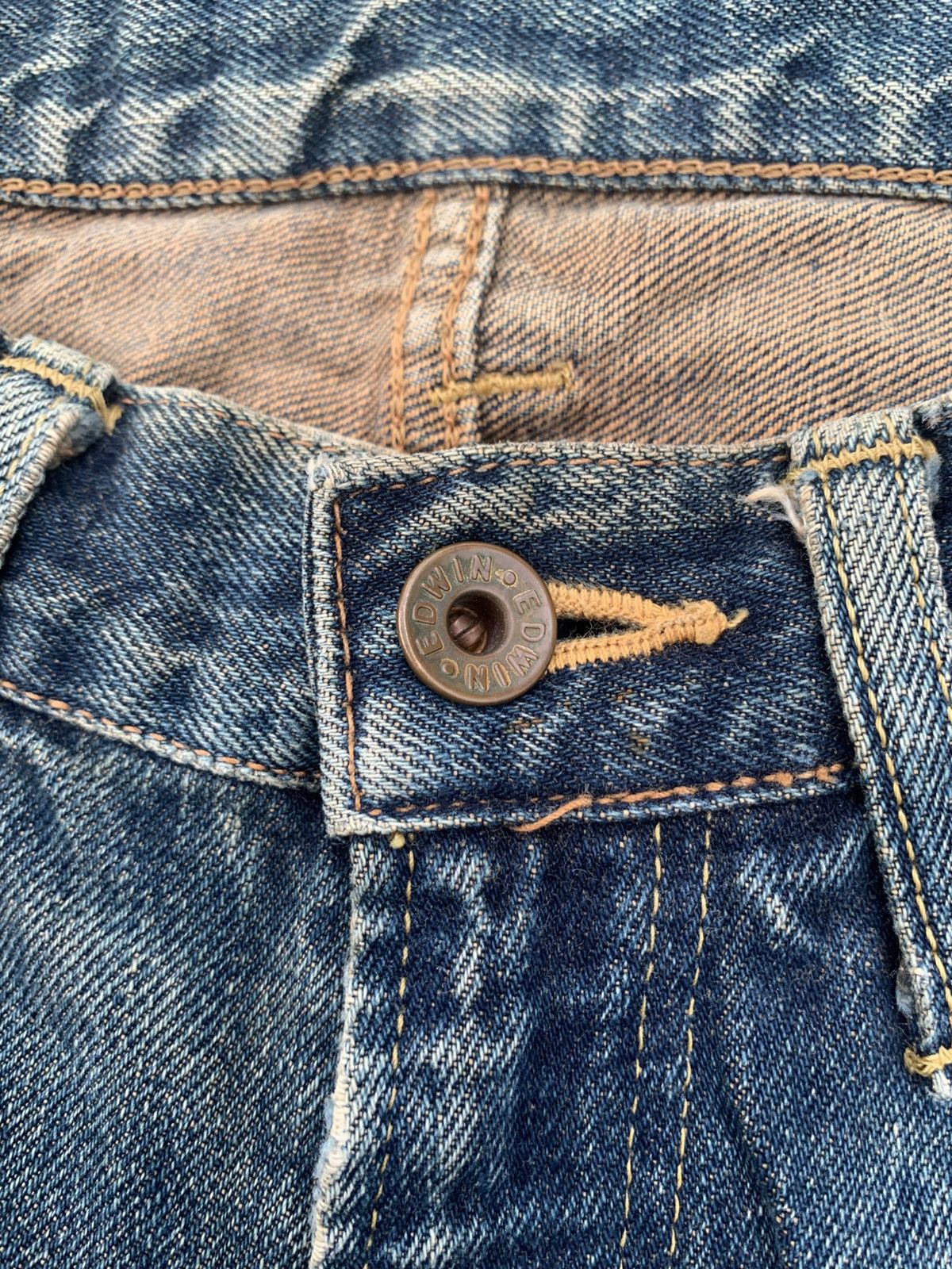 Edwin VINTAGE EDWIN 505 SELVEDGE BAGGY RUSTY DISTRESSED DENIM Size US 28 / EU 44 - 10 Thumbnail