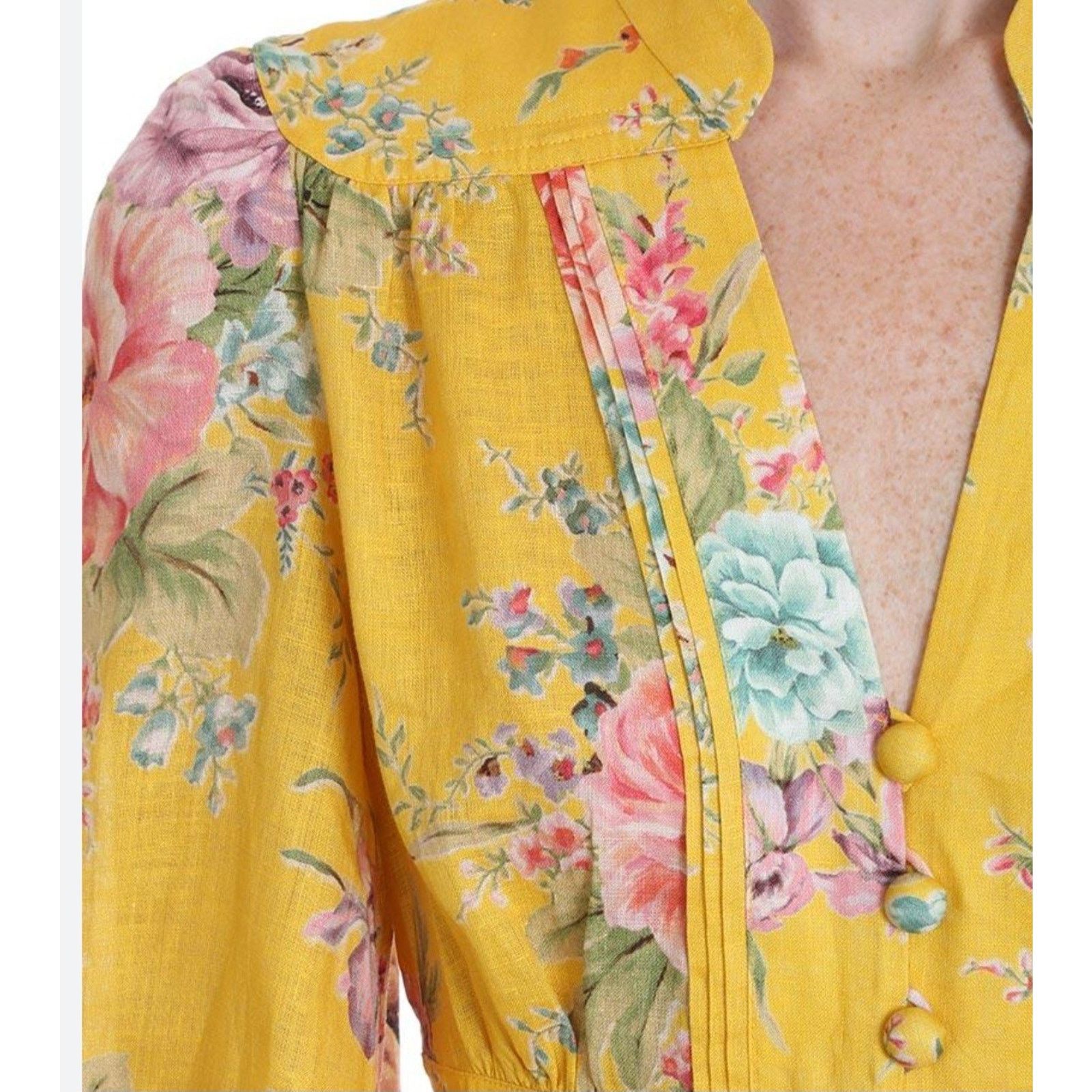 Zimmermann Zimmermann Zinnia Button Front Dress in Golden Floral Size 3 Size XS / US 0-2 / IT 36-38 - 11 Thumbnail