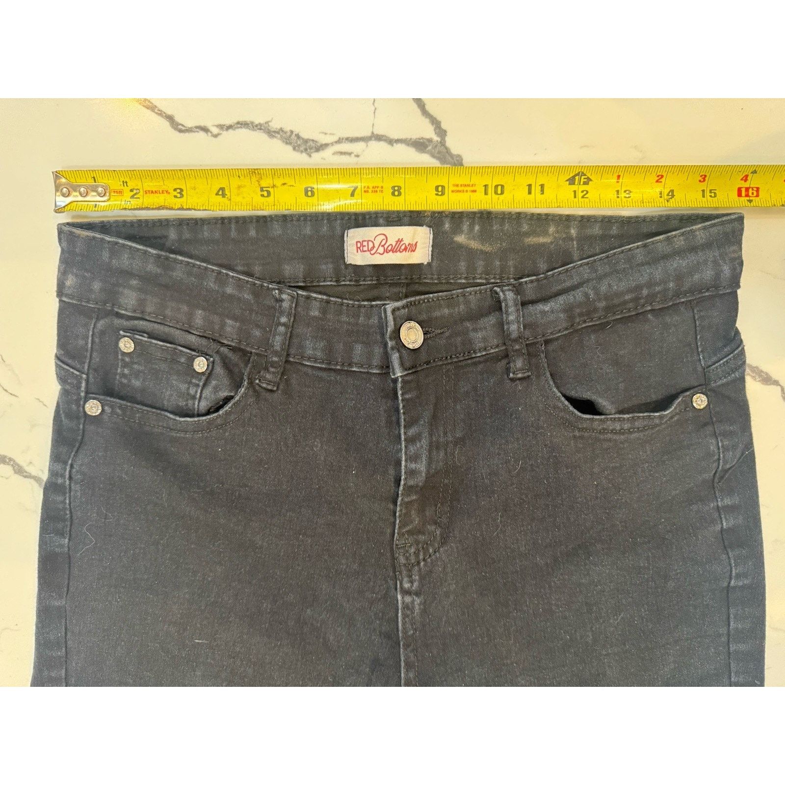 Other Red Button Black Skinny Jeans Women Juniors Size 11/30 Denim Size 32" / US 10 / IT 46 - 5 Thumbnail