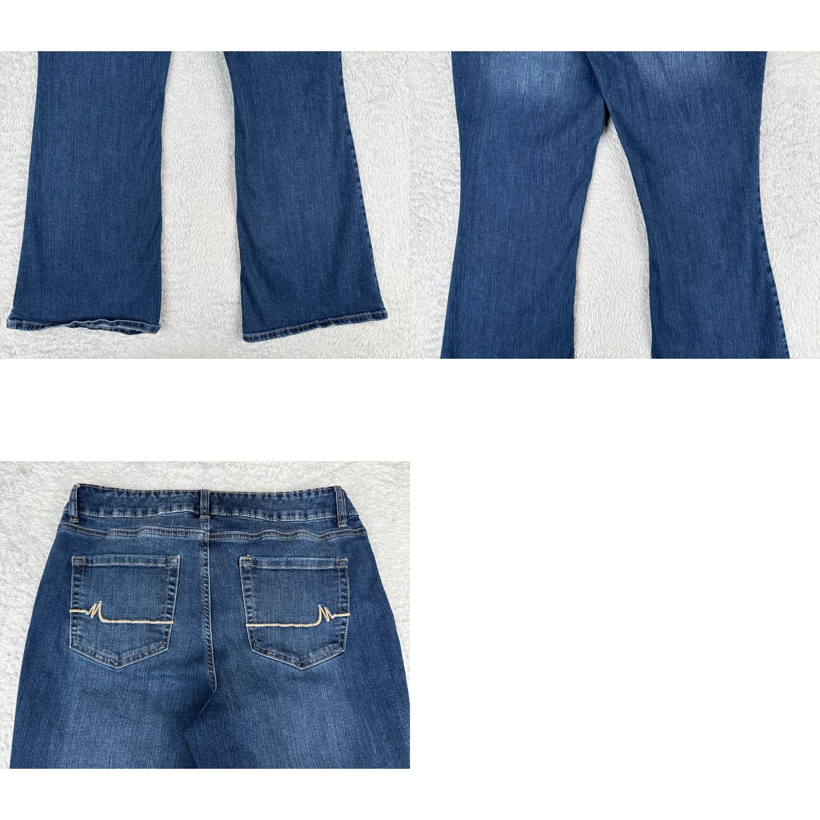 Vintage Maurices Blue Denim Jeans Bootcut Mid Rise 31x29 Womens Cotton Blend 12 Regular Zip Pockets Size 34" / US 12 / IT 48 - 10 Thumbnail
