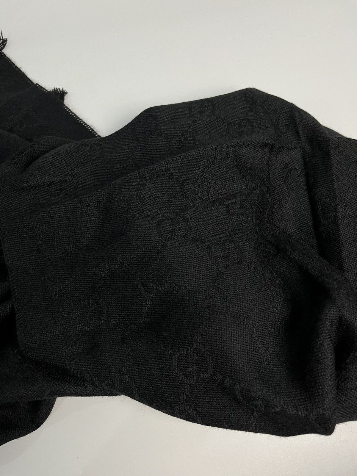 Gucci Brand New Gucci - 2007 Wool Monogram Fringe Scarf Size ONE SIZE - 6 Thumbnail