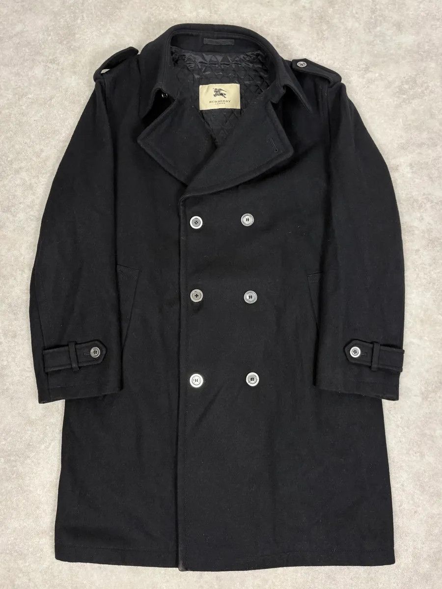 Burberry 2000s Burberry Black Double-Breasted Wool Coat Size US L / EU 52-54 / 3 - 1 Thumbnail
