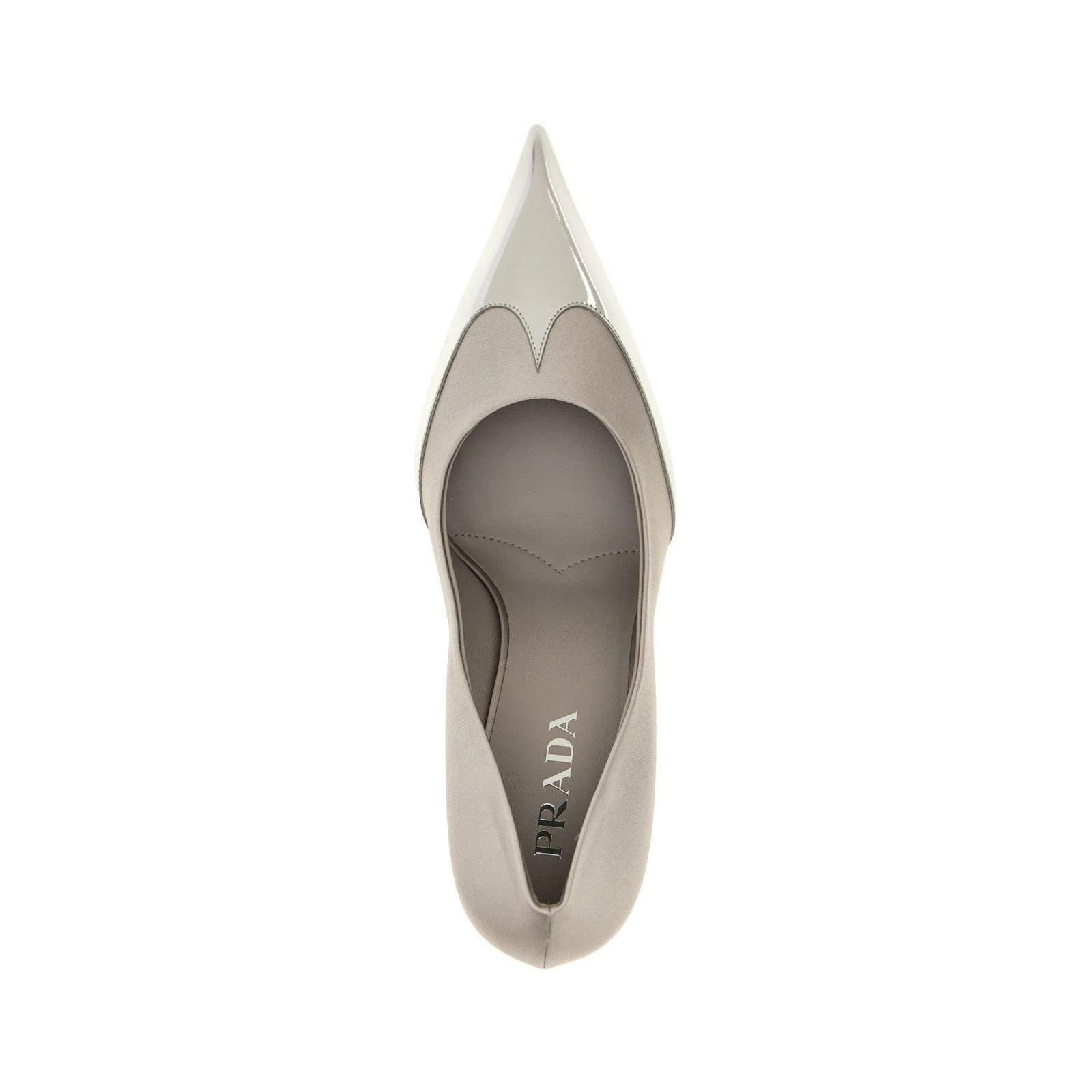 Prada PRADA Silver Satin 85mm Pumps New & Authentic (Euro Size:6;) Size US 6 / IT 36 - 4 Thumbnail