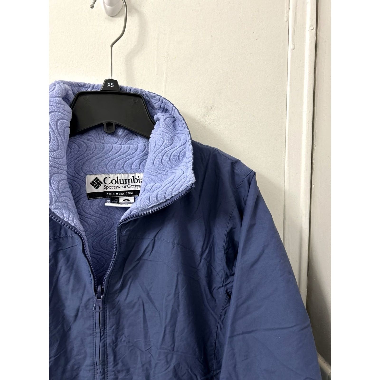 Vintage Columbia Jacket Womens S Blue Lined Full Zip Windproof All Seasons Fleece Lined Pocket Logo L/S Short Vintage No Size S / US 4 / IT 40 - 4 Thumbnail