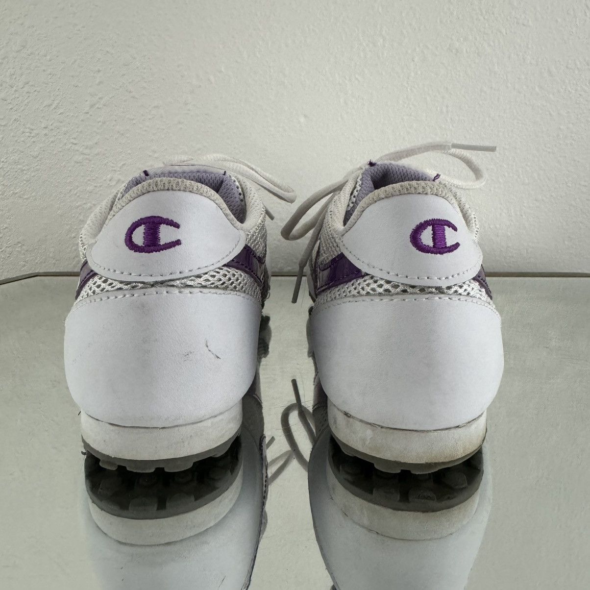 Champion CHAMPION Vintage Y2K White Purple Leather Track Sneakers Size US 7 / IT 37 - 6 Thumbnail
