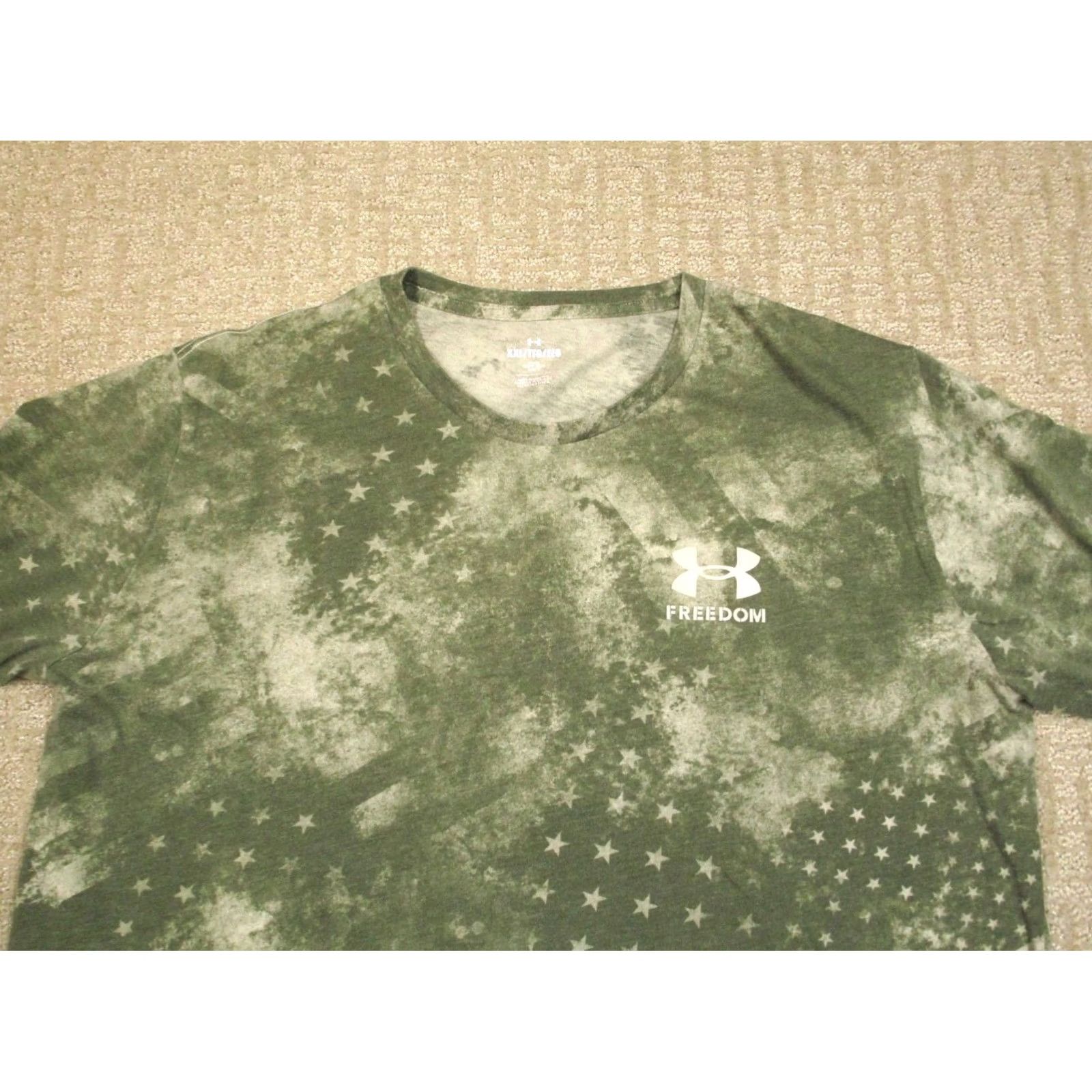 Under Armour Under Armour Shirt 2XL Green USA Flag Patriotic AOP Short Sleeve Crew Neck T-Shirt Men’s Size US XXL / EU 58 / 5 - 2 Thumbnail