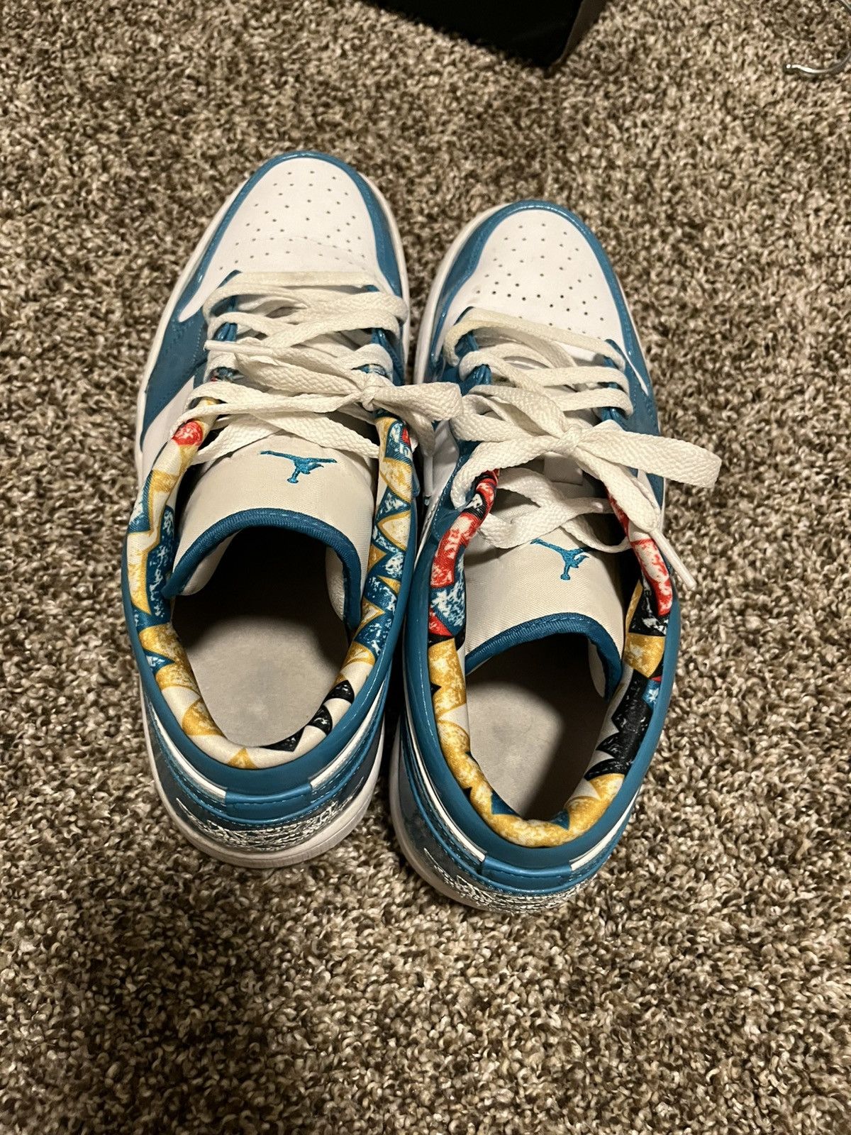 Jordan Brand Jordan 1 Low SE Barcelona Cyber Teal Size US 12 / EU 45 - 3 Thumbnail