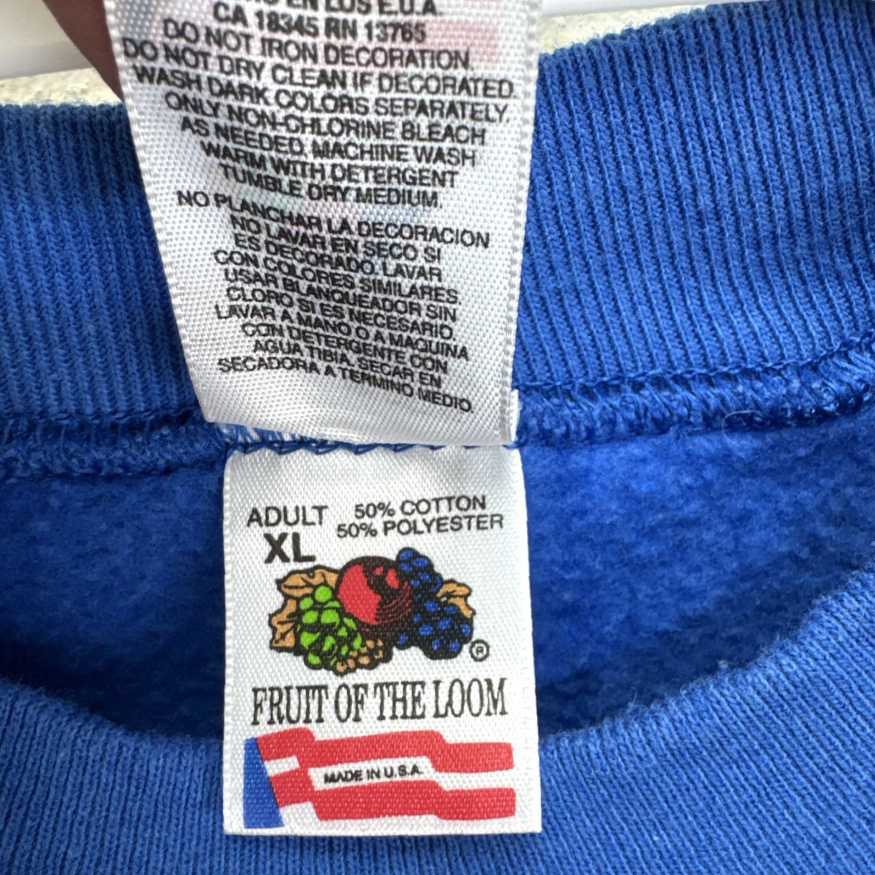 Fruit Of The Loom VINTAGE 90's Grandpa Graphic Sweatshirt XL Blue Crewneck Humor Mens Size US XL / EU 56 / 4 - 4 Thumbnail