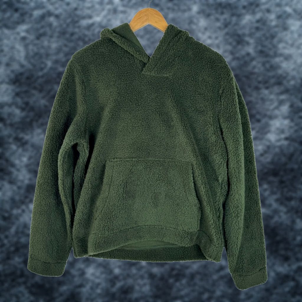 Vintage Sun + Stone Tate Sherpa Hoodie Adult M Black Forest Green Fleece Pullover Mens Size US M / EU 48-50 / 2 - 1 Thumbnail