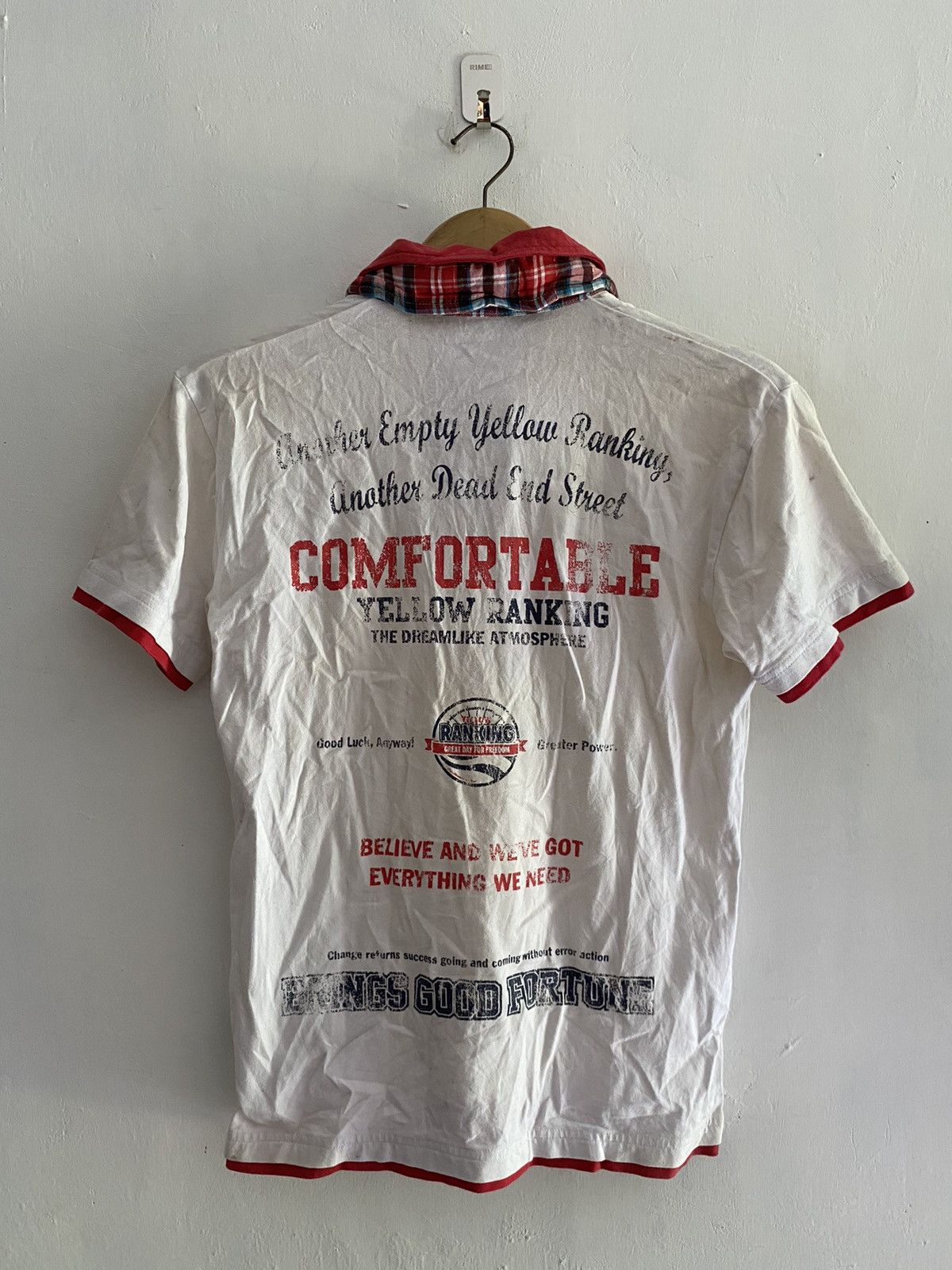 Japanese Brand Vintage yellow ranking poem poloshirt Size US M / EU 48-50 / 2 - 2 Thumbnail