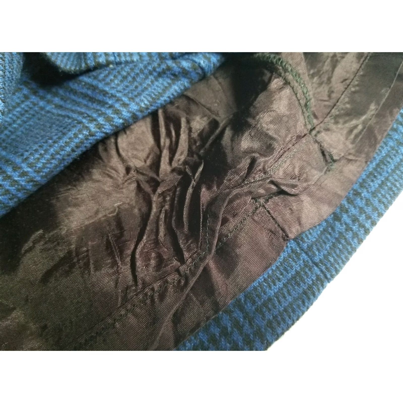 Vintage VINTAGE David N Skirt Midi Wool Plaid Blue Lined Fringe 80s Made In Italy Girls 12 Size 34" / US 12 / IT 48 - 5 Thumbnail