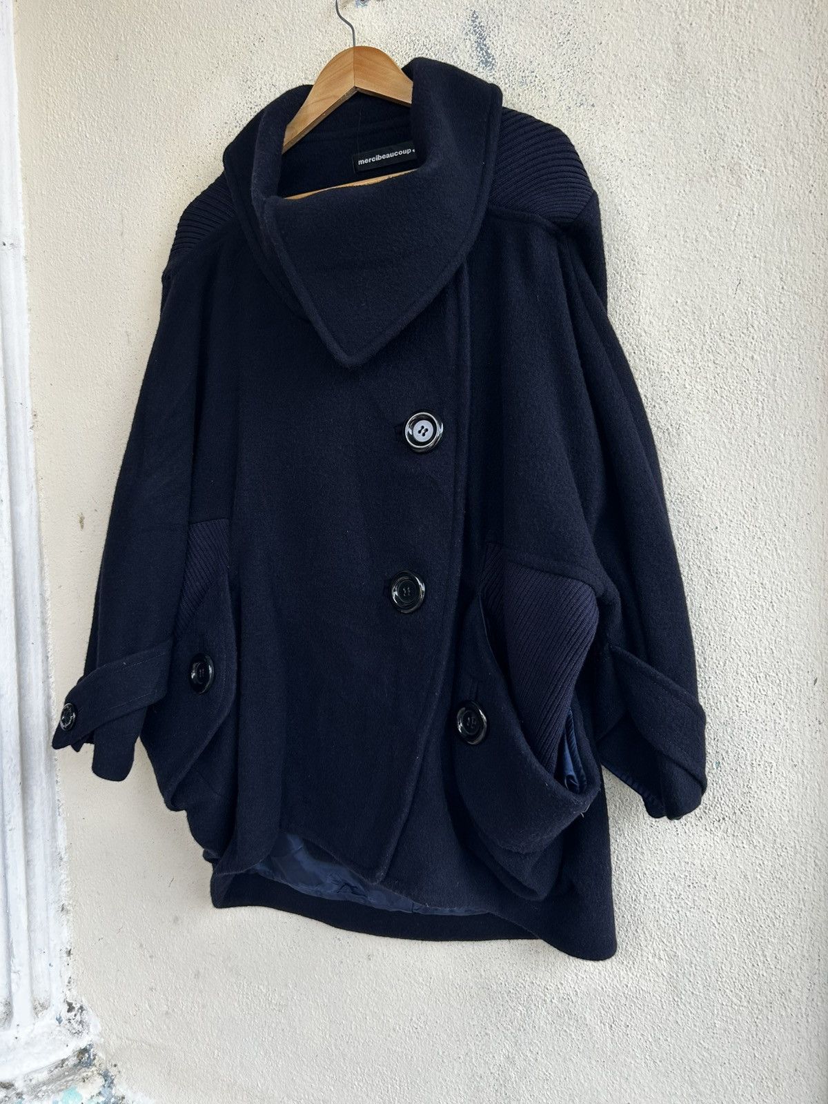 Issey Miyake Mercibeaucoup Buttons Up Wool Jacket Size ONE SIZE - 7 Thumbnail