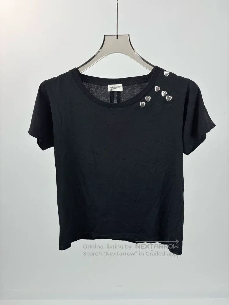Saint Laurent Paris Saint Laurent Paris Heart-decorated short-sleeved shirt Size US S / EU 44-46 / 1 - 1 Thumbnail