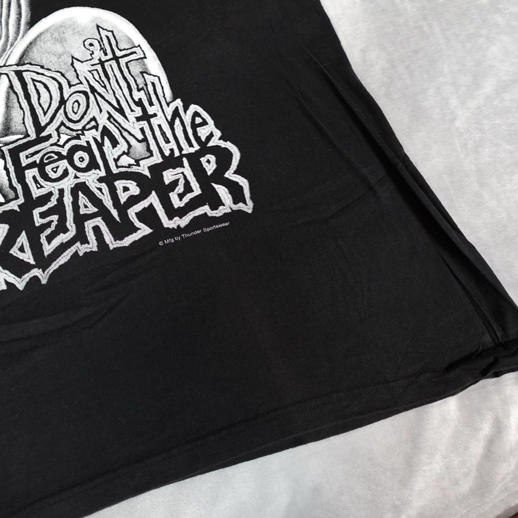 Vintage VINTAGE American Thunder T-Shirt Mens 2XL Black Crew Neck Short Sleeve Graphic Print Biker Grunge Y2K Fade Size US XXL / EU 58 / 5 - 3 Thumbnail