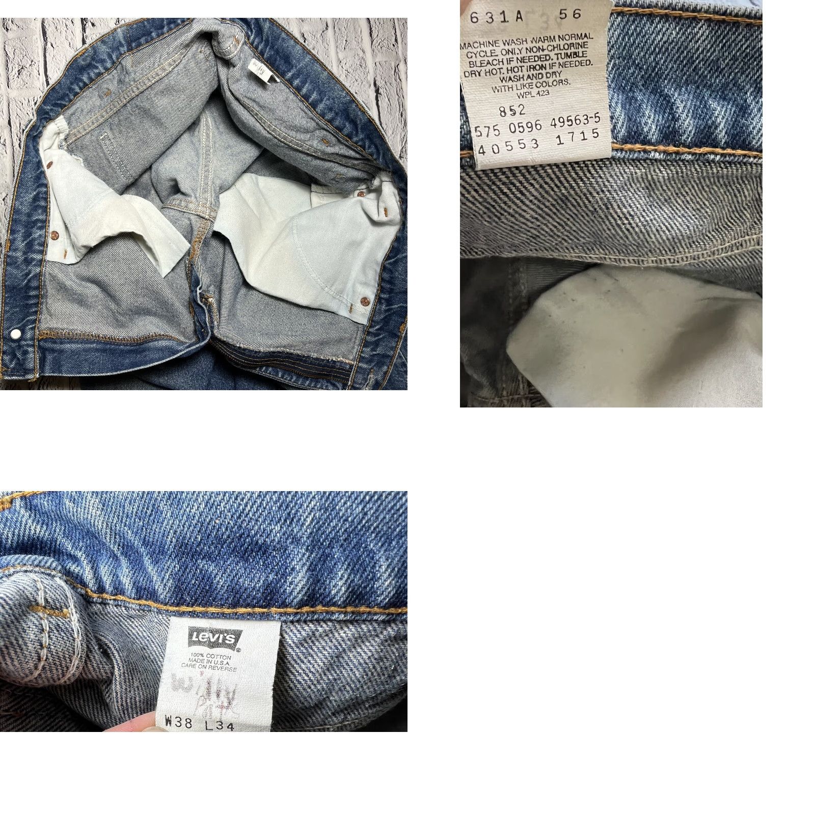 Levi's VINTAGE Levi's Jeans Blue Denim White Tab 575 Made in USA 38 X 34 Mens Size US 38 / EU 54 - 8 Thumbnail