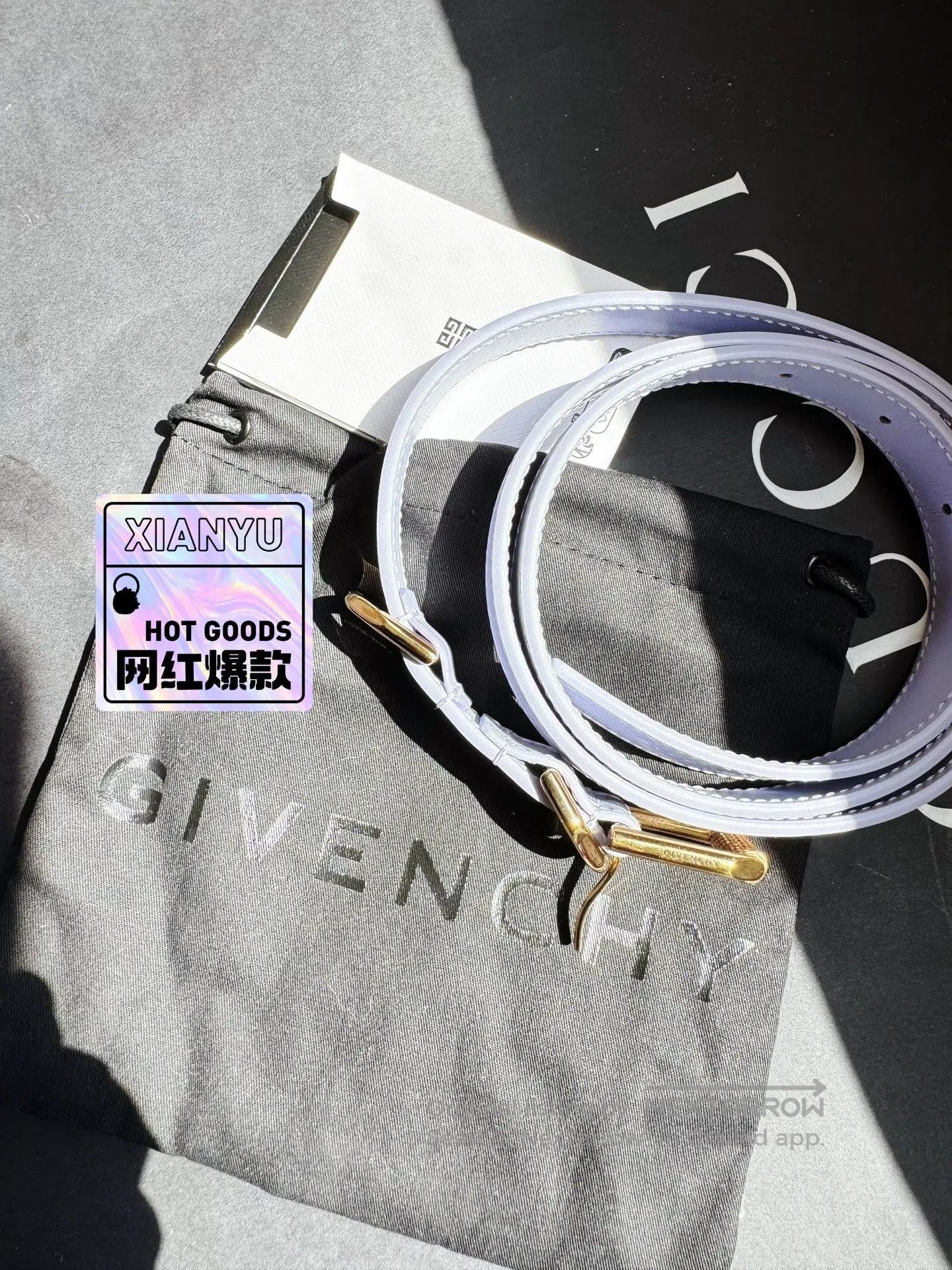 Givenchy Givenchy Lavender Double Gold Buckle Belt. Size ONE SIZE - 1 Thumbnail
