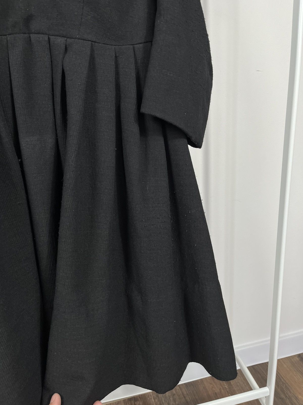 Vintage Rare Antique Black Pleated Dress With Hooks & Lining Size L / US 10 / IT 46 - 5 Thumbnail