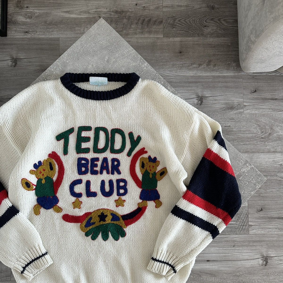 Vintage Vintage 90s Knitted Christmas ugly sweater Teddy Bear club Size US L / EU 52-54 / 3 - 2 Thumbnail