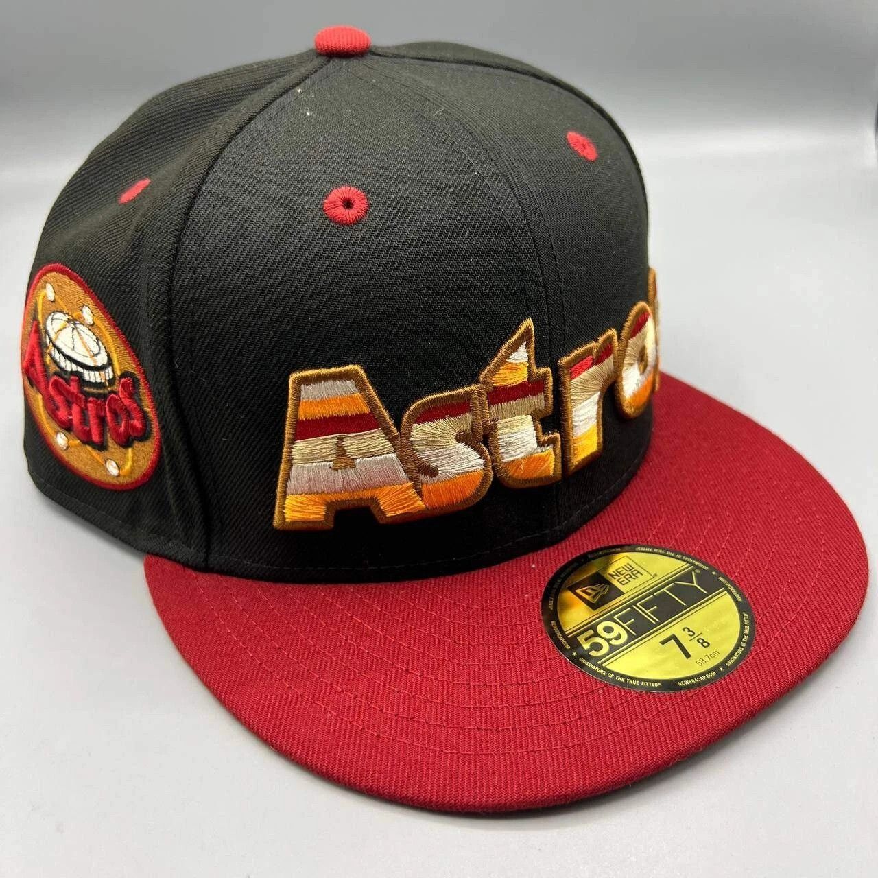 New Era Houston Astros Hat Men 7 3/8 59Fifty New Era MLB Fitted Cap Size ONE SIZE - 1 Thumbnail