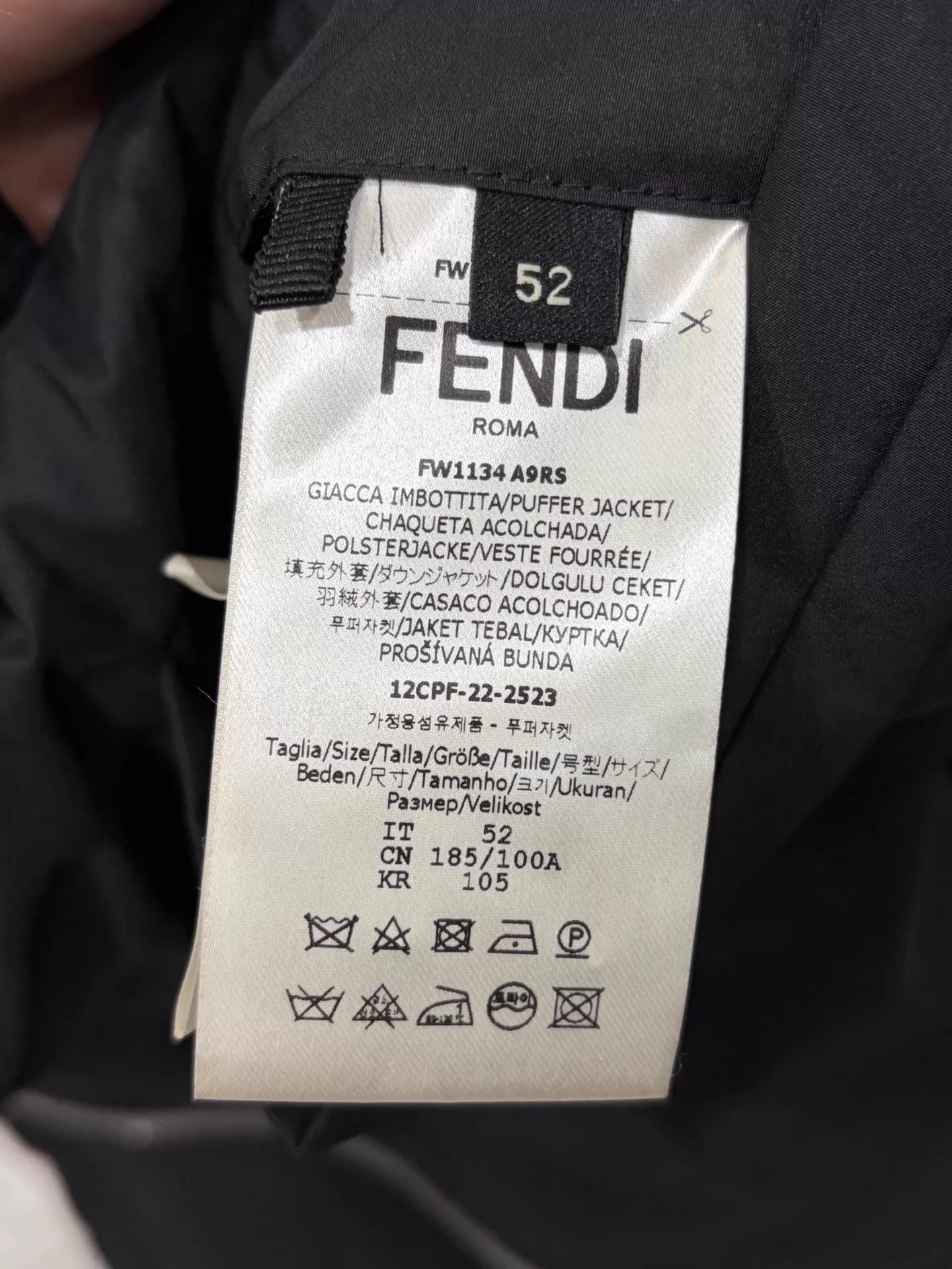 Fendi FENDI Men's Black Reversible Padded Cotton Jacket Size 52 Size US L / EU 52-54 / 3 - 3 Thumbnail